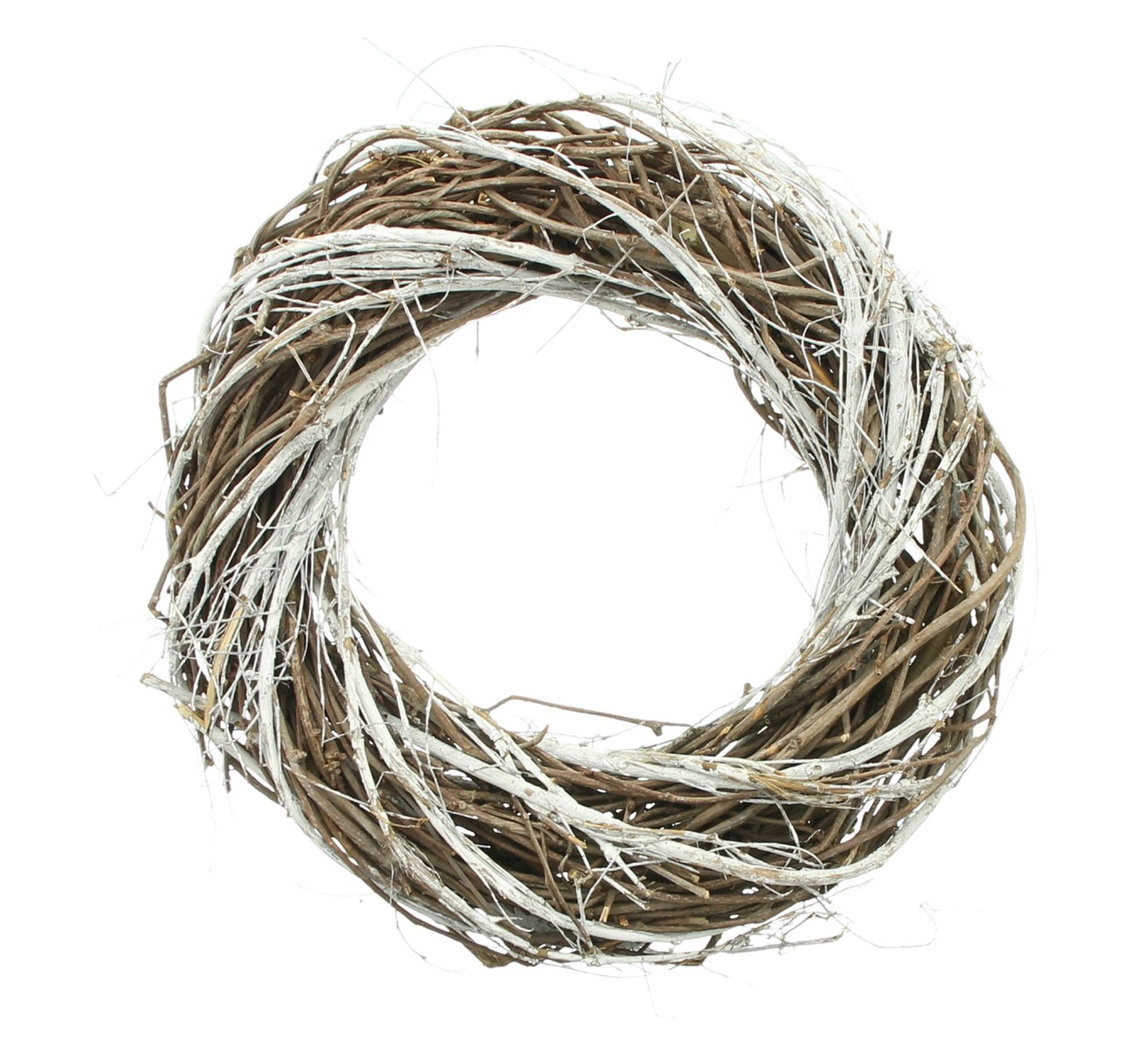 Dekoleidenschaft Dekokranz "Rustikal" Ø 30 cm, Magnolien & Ulmen Zweigen, Wandkranz, Türkranz, Tischkranz, ganzjährig einsetzbar, Holzkranz, Zweigkranz