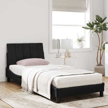 vidaXL Bett Bett mit Matratze Schwarz 90x200 cm Samt