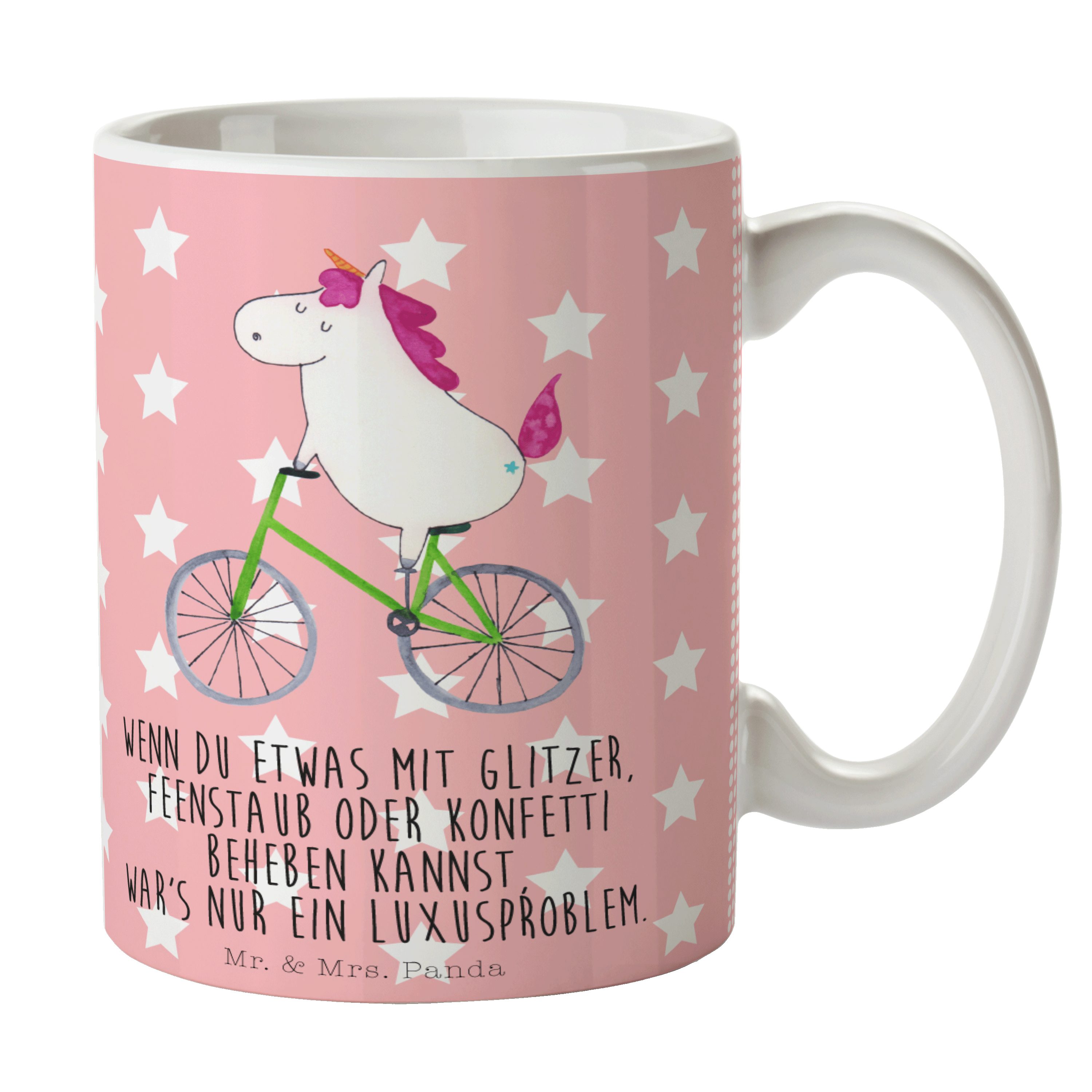 Kaffeeb, Einhörner, Panda Radfahrer - Mr. Rot Tasse Tasse, - & Keramik Mrs. Pastell Einhorn Geschenk,