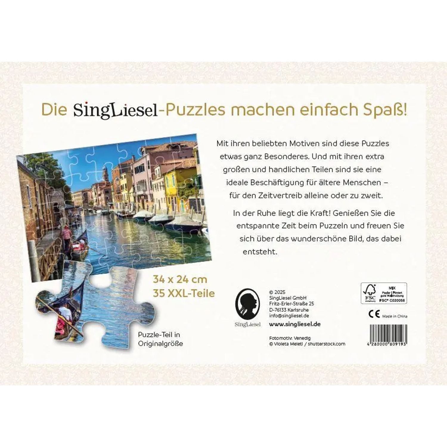 Puzzle Demenz-Puzzle: Venedig. Das Demenz-Puzzle-Spiel mit 35..., Puzzleteile