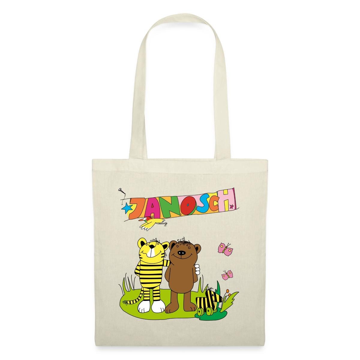 Spreadshirt Henkeltasche Janosch Tiger und Bär Freundschaft Stoffbeutel (1-tlg)