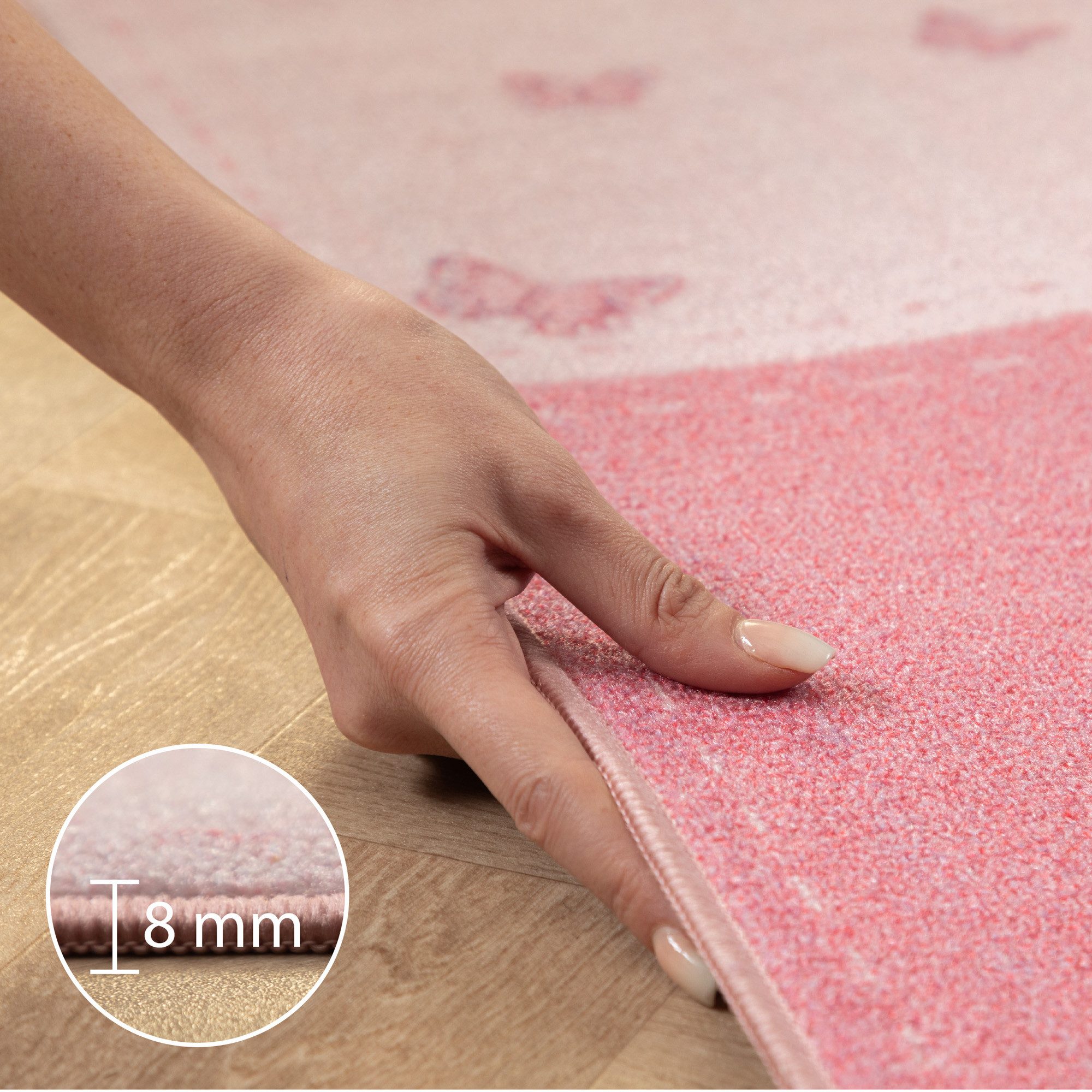 Carpettex Kinderteppich Prinzessin-Design, Rechteckig, Höhe: 7 mm, Teppich Kinderzimmer Prinzessin-Design Rutschfest Waschbar