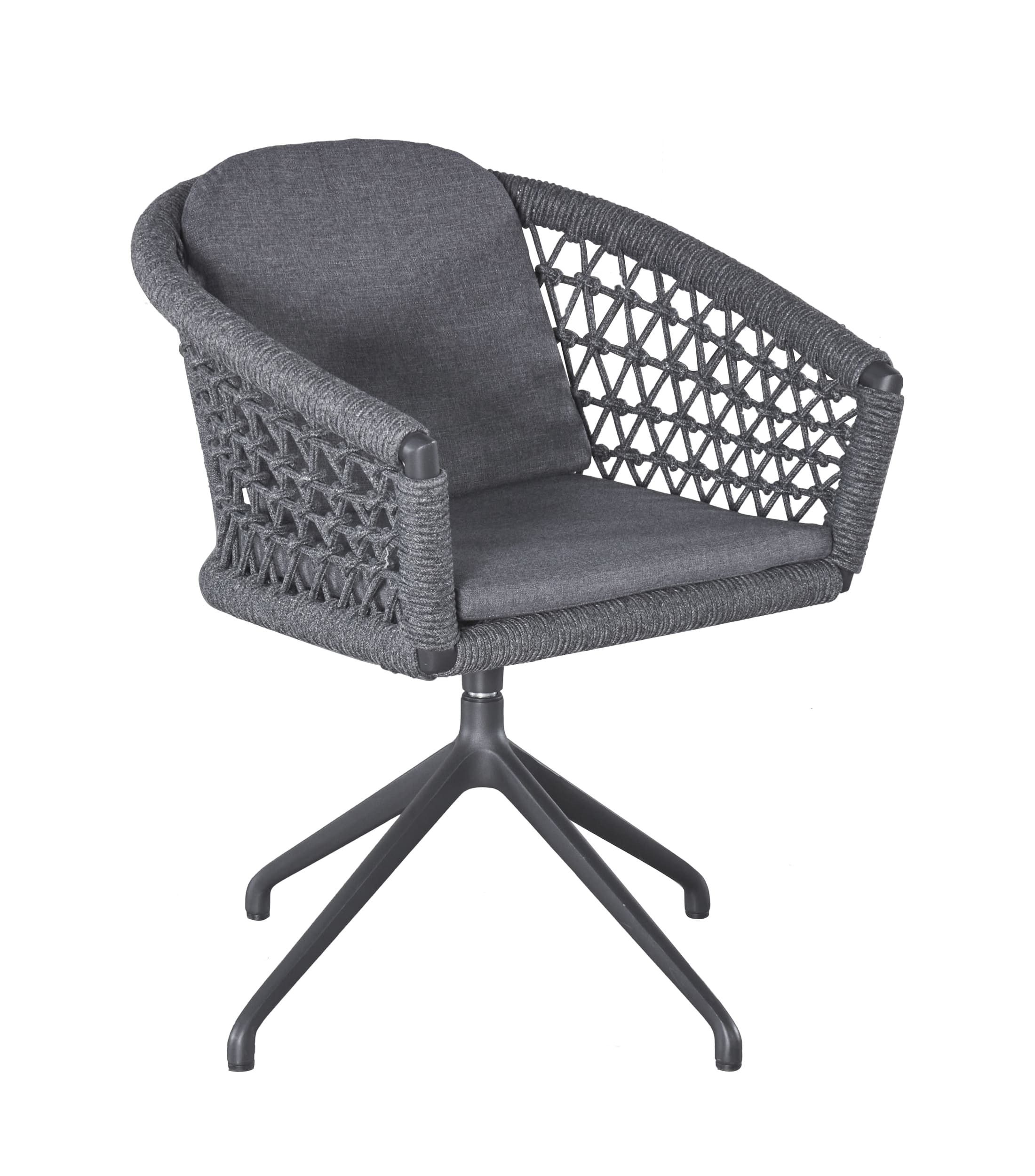 dasmöbelwerk Gartenstuhl Gartenstuhl Drehstuhl Balu mit Sitz-und Rückenkissen drehbar Rope