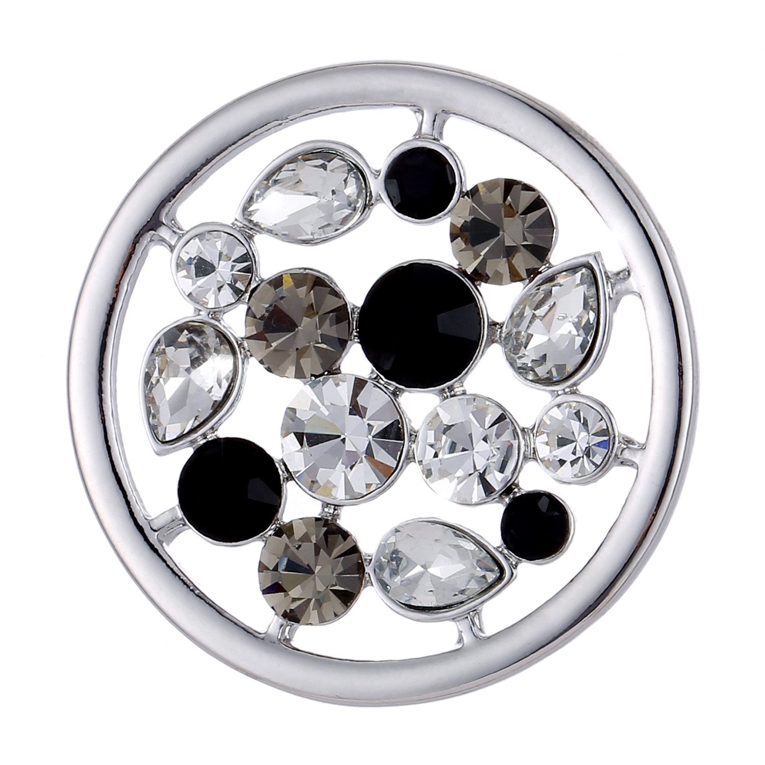 Morella Kettenanhänger Münzanhänger 33 mm Wechselschmuck (1-tlg), Damen-Amulett, Coin Ø 33 mm, Zirkonia