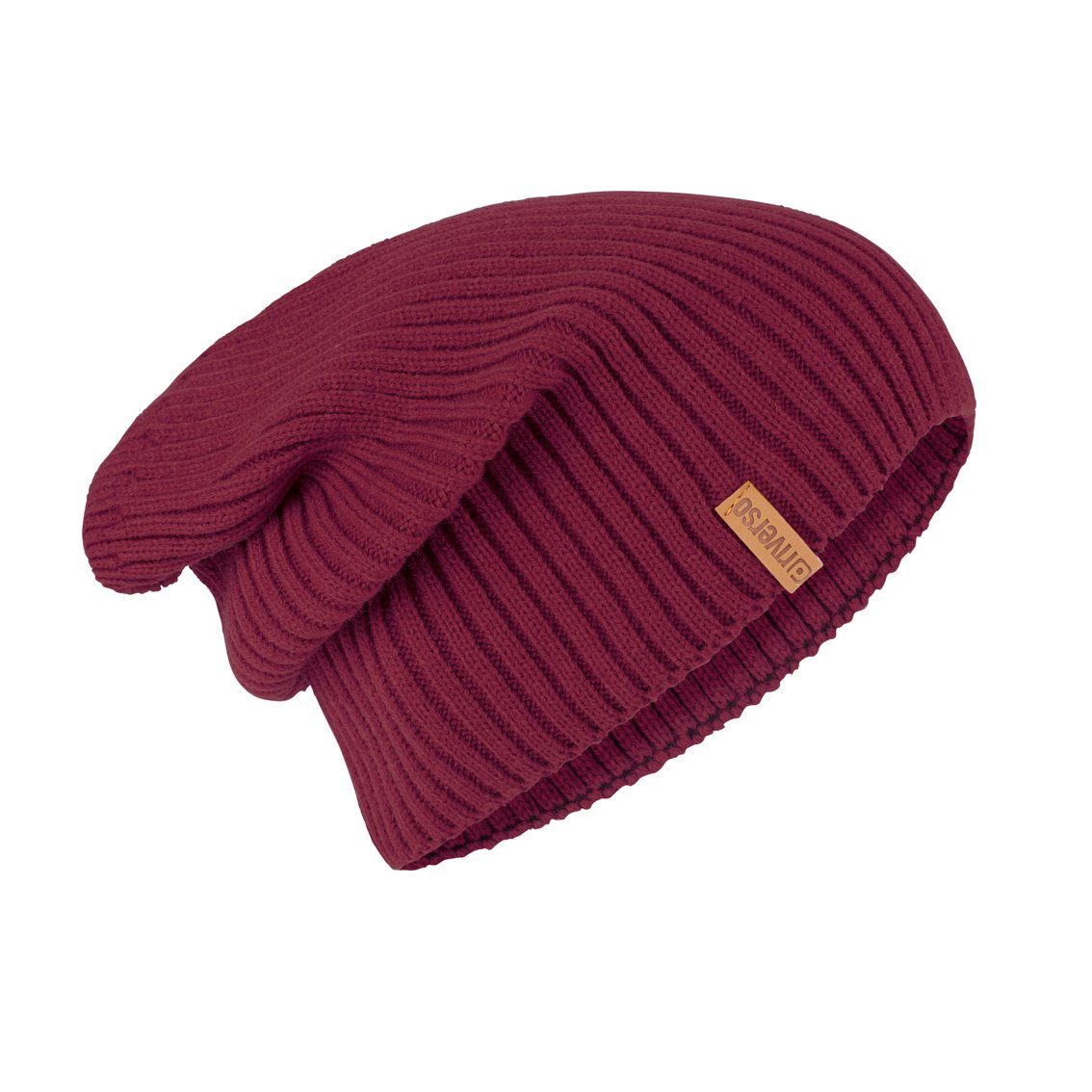 Herren Mütze Beanie Burgundy (3-St) Set Schal riverso RIVGordon Strickmütze