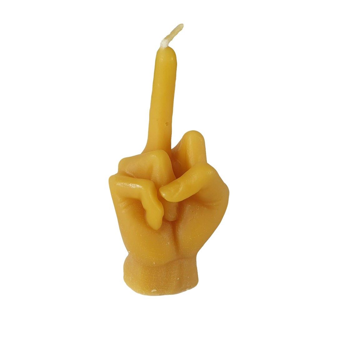 Aspinaworld Bienenwachskerze Mittelfinger Kerze 9 cm – Kerze aus Bienenwachs