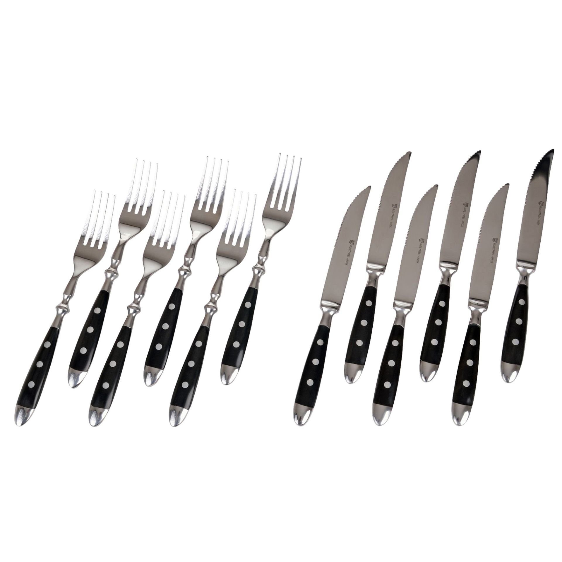 GRÄWE Besteck-Set Gräwe Steak- Pizzabesteck 12-teilig, schwarz