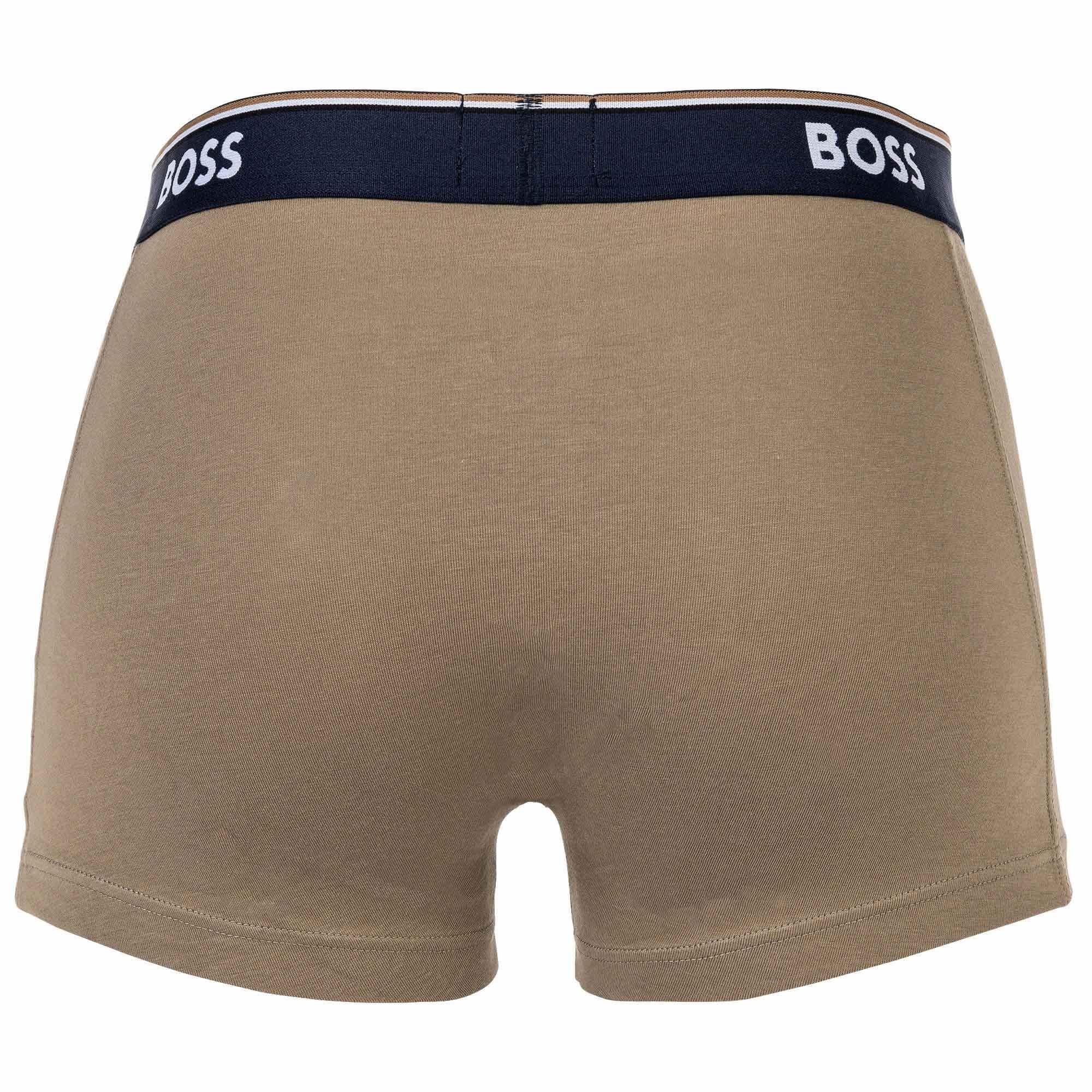 Herren 3er Trunks, BOSS - Unterwäsche Boxer Pack Power, Rot/Dunkelblau/Olive