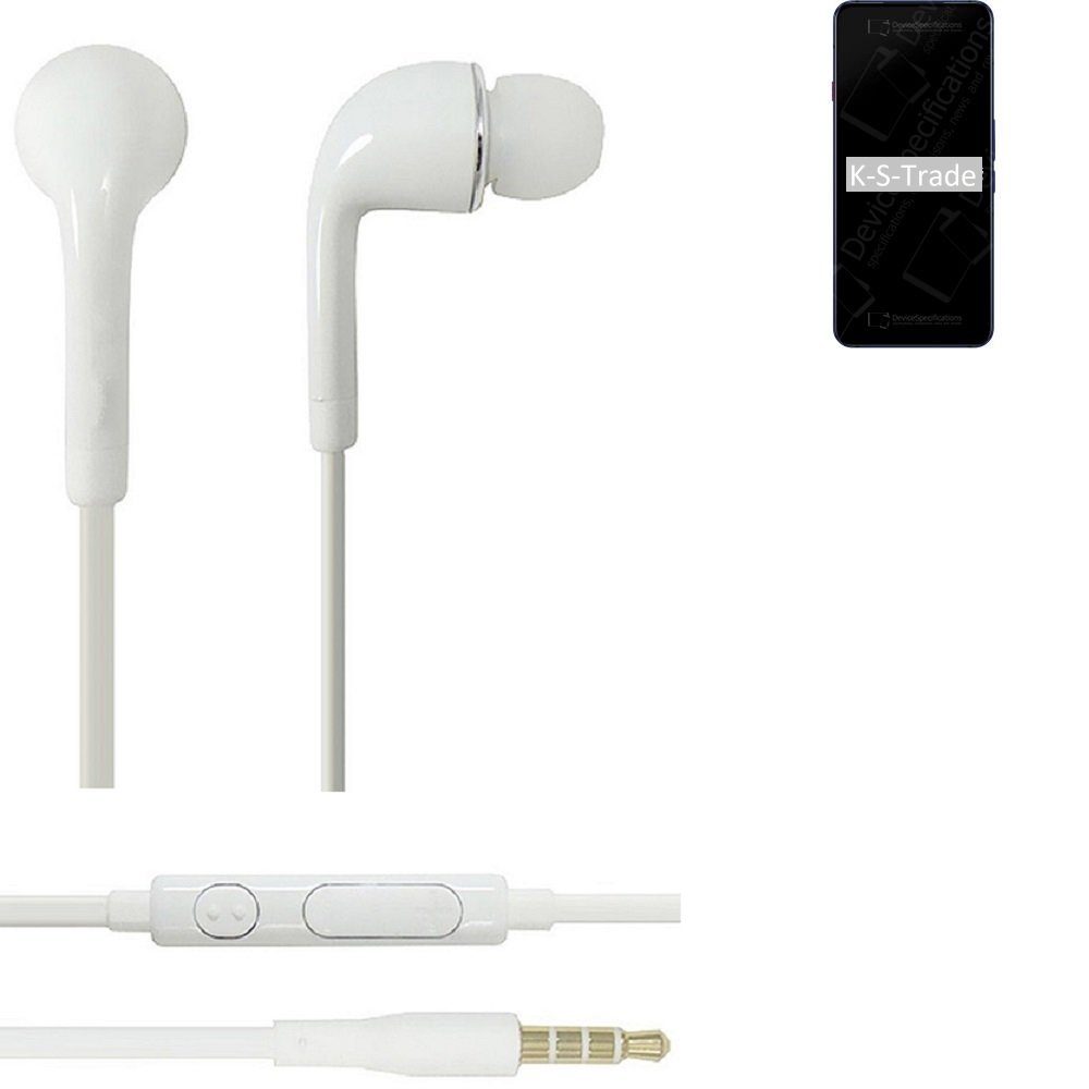 K-S-Trade für nubia Red Magic 7 Pro In-Ear-Kopfhörer (Kopfhörer Headset mit Mikrofon u Lautstärkeregler weiß 3,5mm)