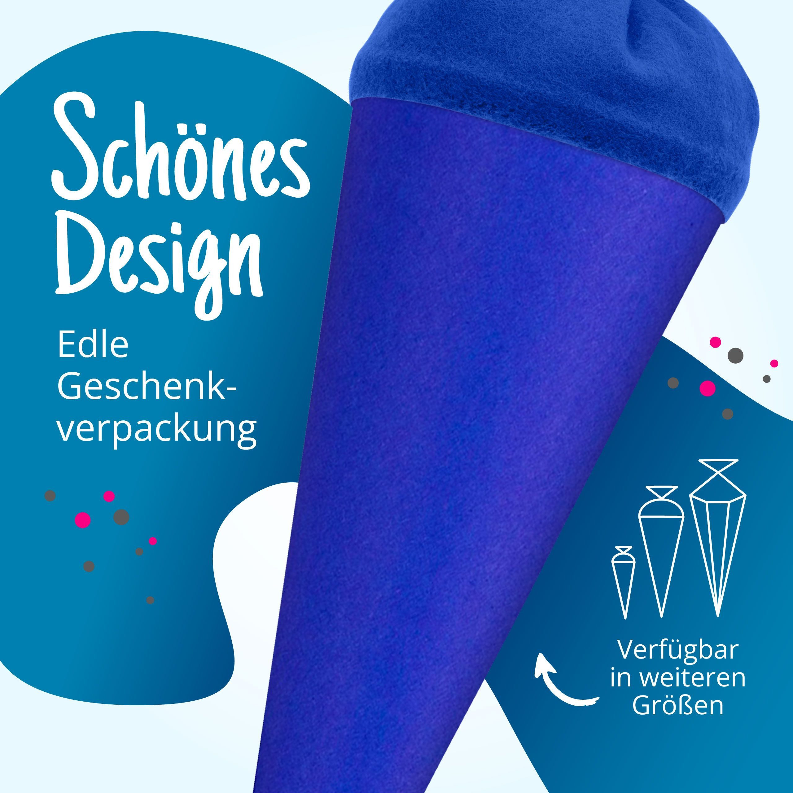 itenga Schultüte itenga Bastelschultüte 70cm rund BLAU – Bild 4 von 5