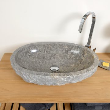 wohnfreuden Aufsatzwaschbecken Marmor Waschbecken EROSI 60 cm grau (Kein Set), 125591_MDaL2.134