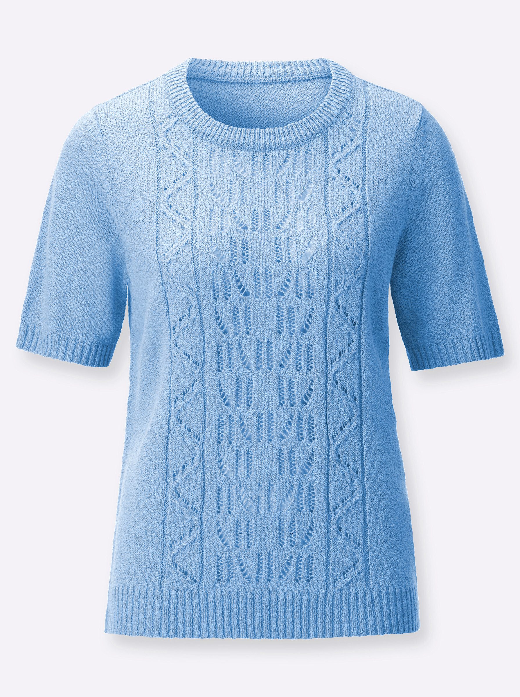 Witt Strickpullover Ajour-Pullover Kurzarm Ajour, Bouclé günstig online kaufen