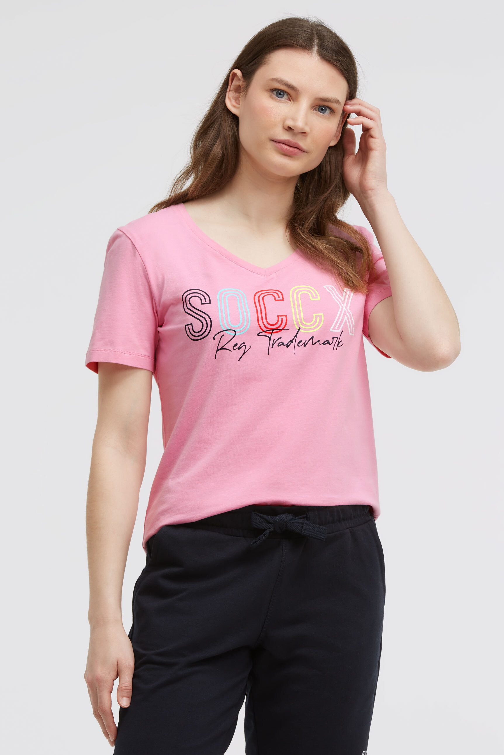 SOCCX V-Shirt mit Necktape