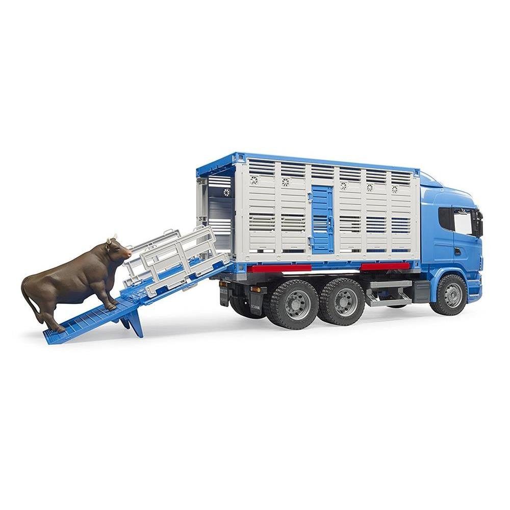 Bruder® Spielzeug-LKW 03549 Scania R-Serie Tiertransport–LKW mit 1 Rind