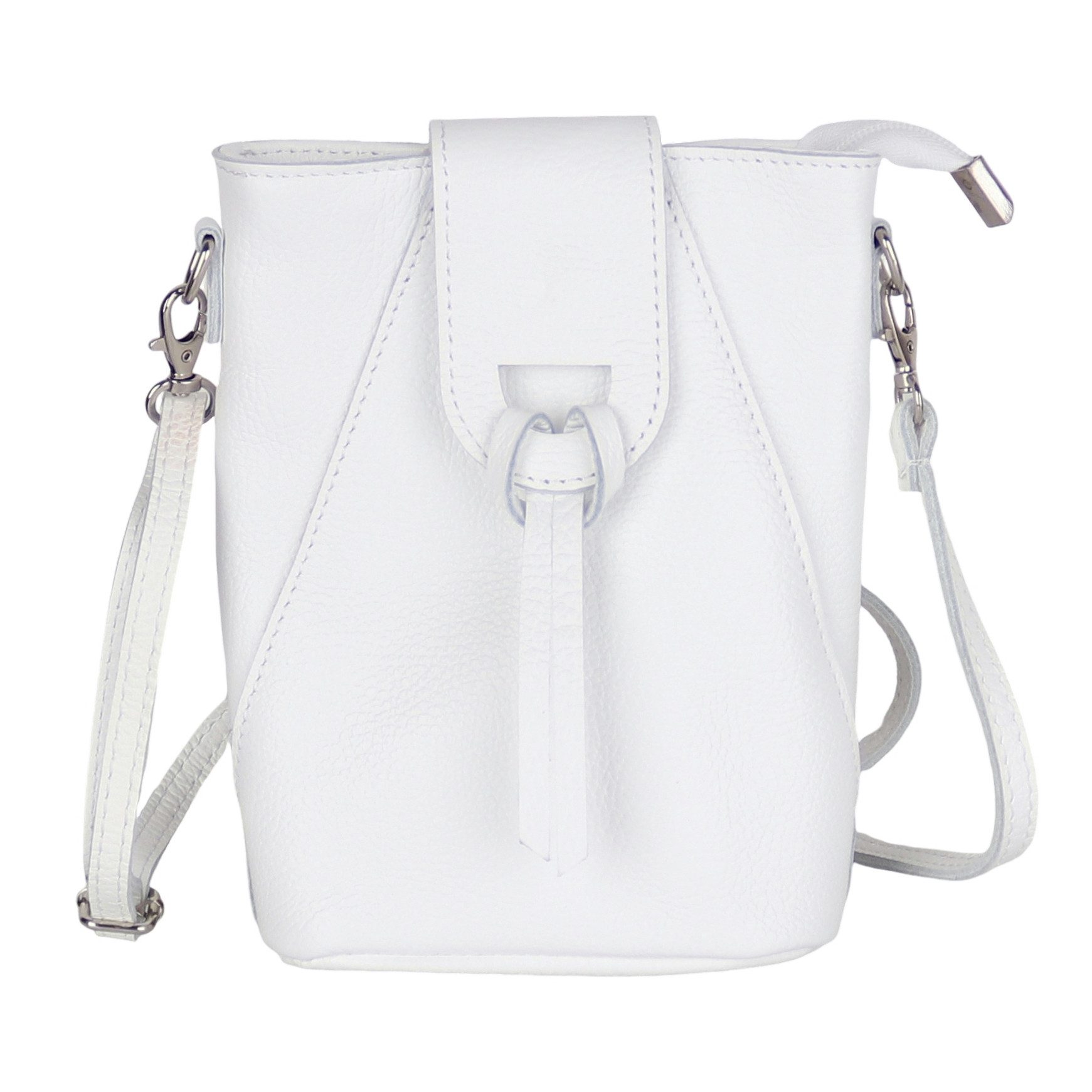 MIRROSI Umhängetasche Damen Crossbody Bag, Echtleder Made In Italy, 14,5x19x6cm