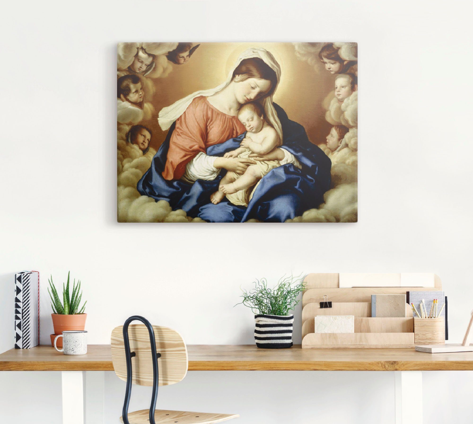 Poster (1 Kind., Madonna als St), mit versch. Wandbild in oder Wandaufkleber Größen Leinwandbild, Religion Artland