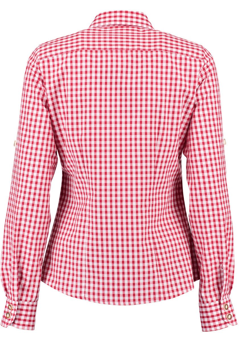 OS Trachten Trachtenbluse Qorru Taillierte Langarmbluse mit Hirsch-Stickere günstig online kaufen