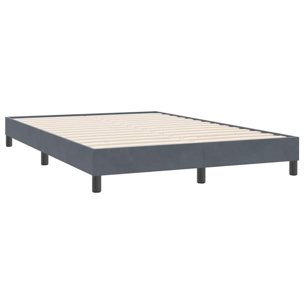 vidaXL Bett Boxspringbett ohne Matratze Dunkelgrau 160x220 cm Samt