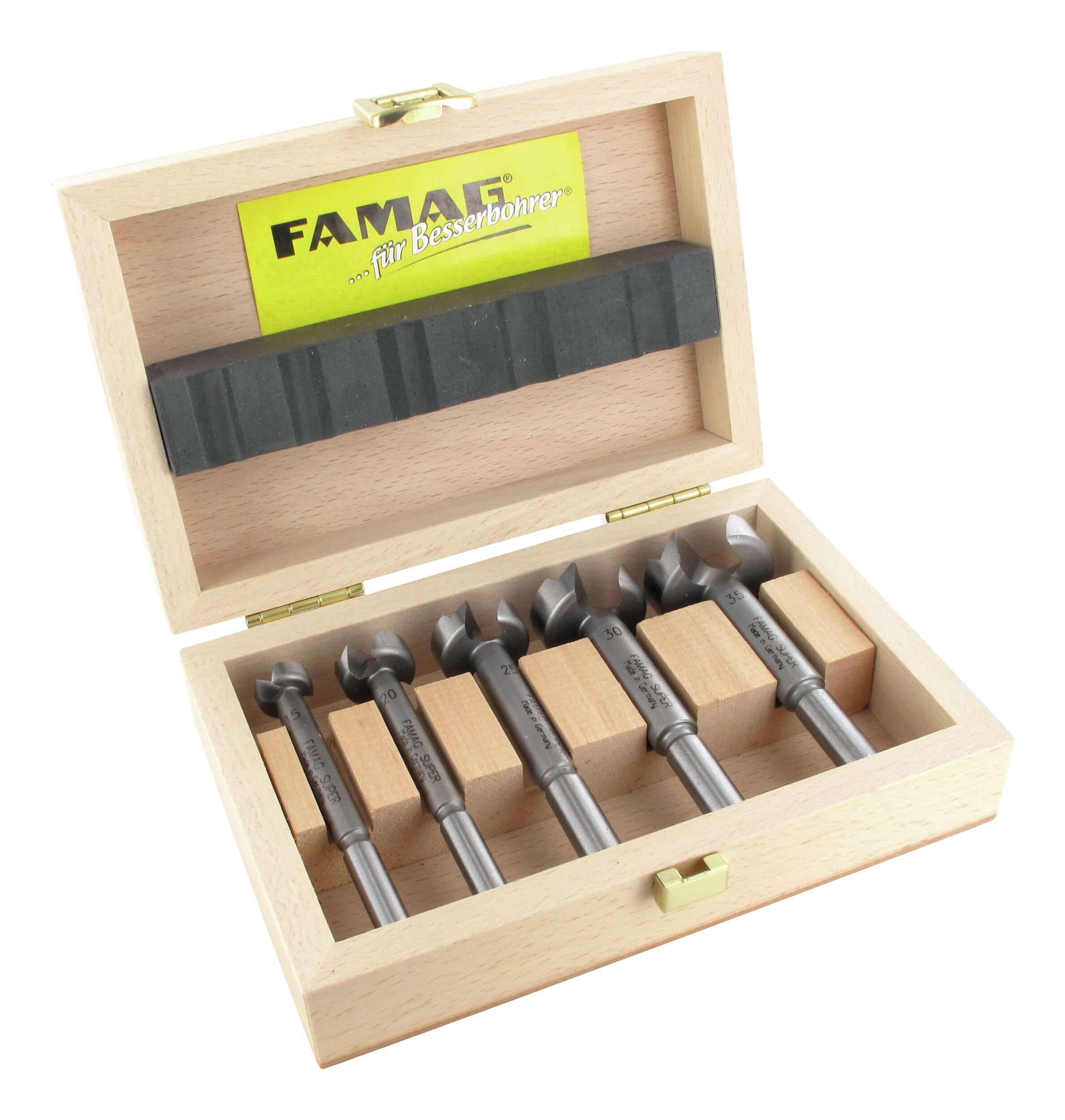 FAMAG Holzbohrer, Forstnerbohrer-Satz WS 5tlg. GL 90 mm