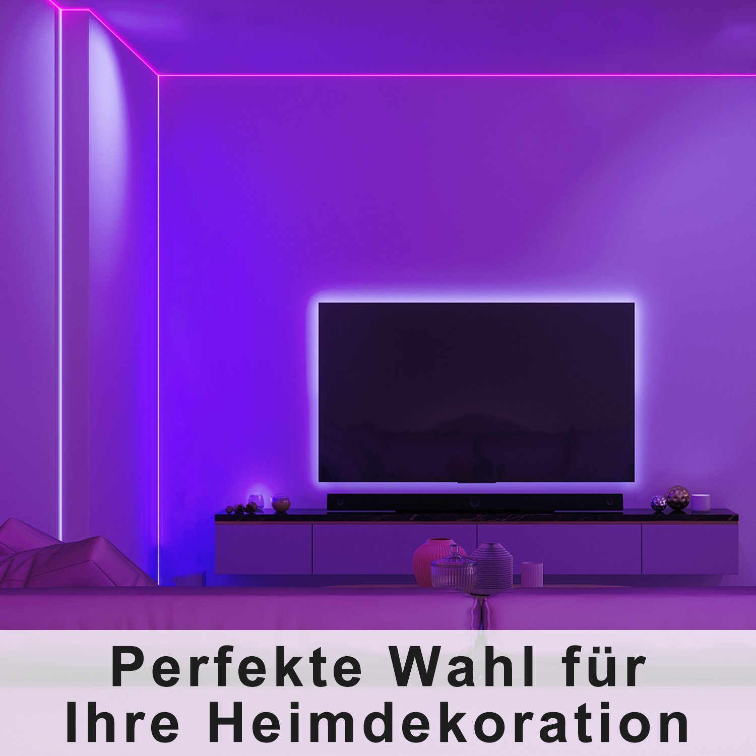 Nettlife LED Stripe Fernbedienung Dimmbar Lichtleiste, Musikfunktion, Timer-Funktion – Bild 4 von 5