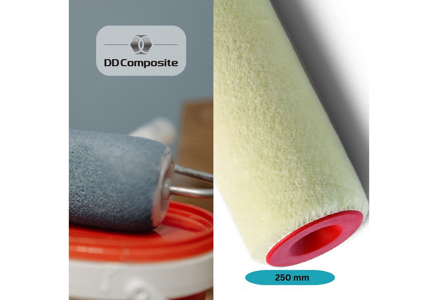 Thumbnail - DD Composite Farbwalze Lackwalze Velour Sets 250mm (5 Stück)