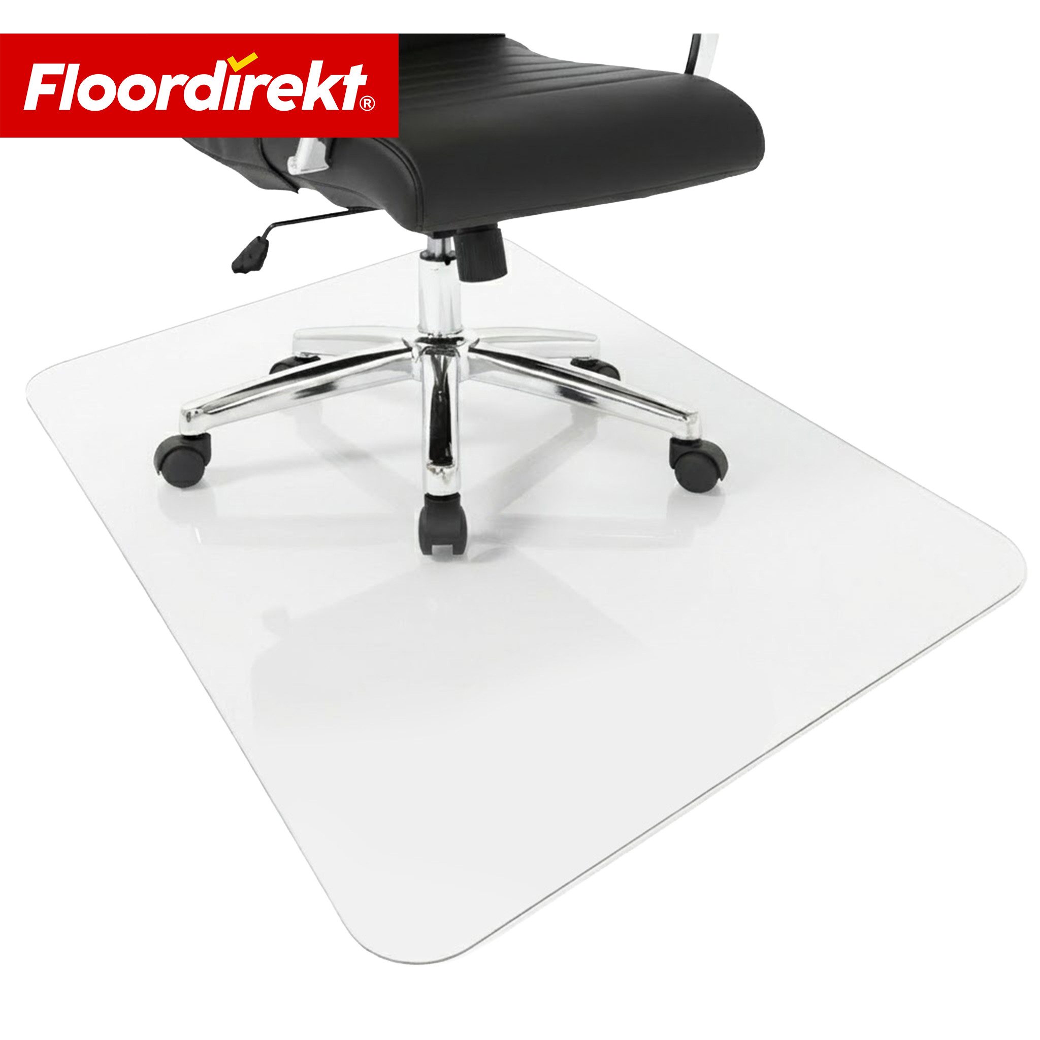 Floordirekt Bodenschutzmatte Bürostuhlunterlage Secura 80×118 cm transparent – 5 mm bruchsicher, rutschfest, geräuschdämmend, kratzfest, 1-St., für Parkett, Laminat, Teppich & Homeoffice, Leicht zu reinigen, geruchsneutral