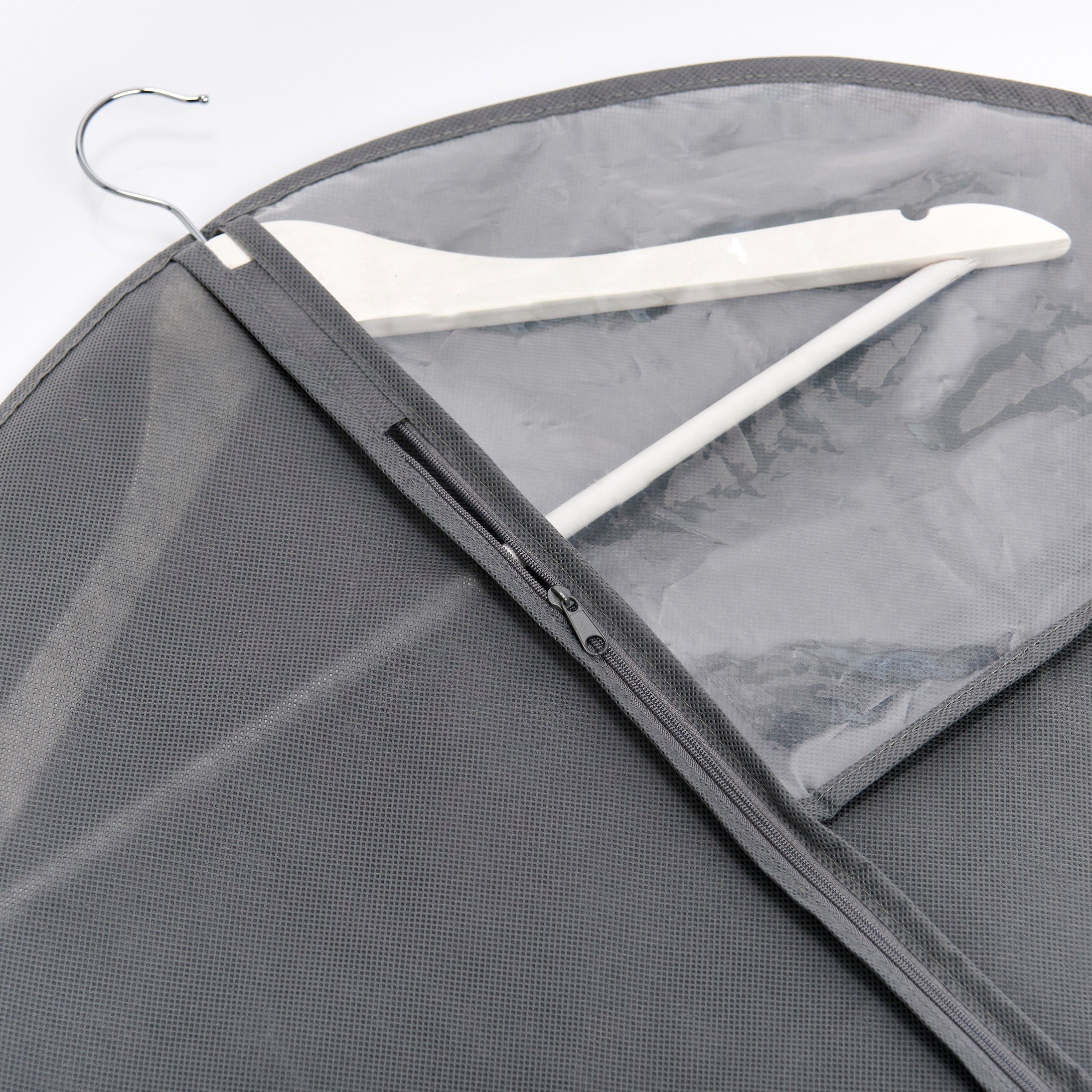 Vlies, m. Present 60 cm Zeller grau, 90 x Kleiderhülle Kleidersack Fenster