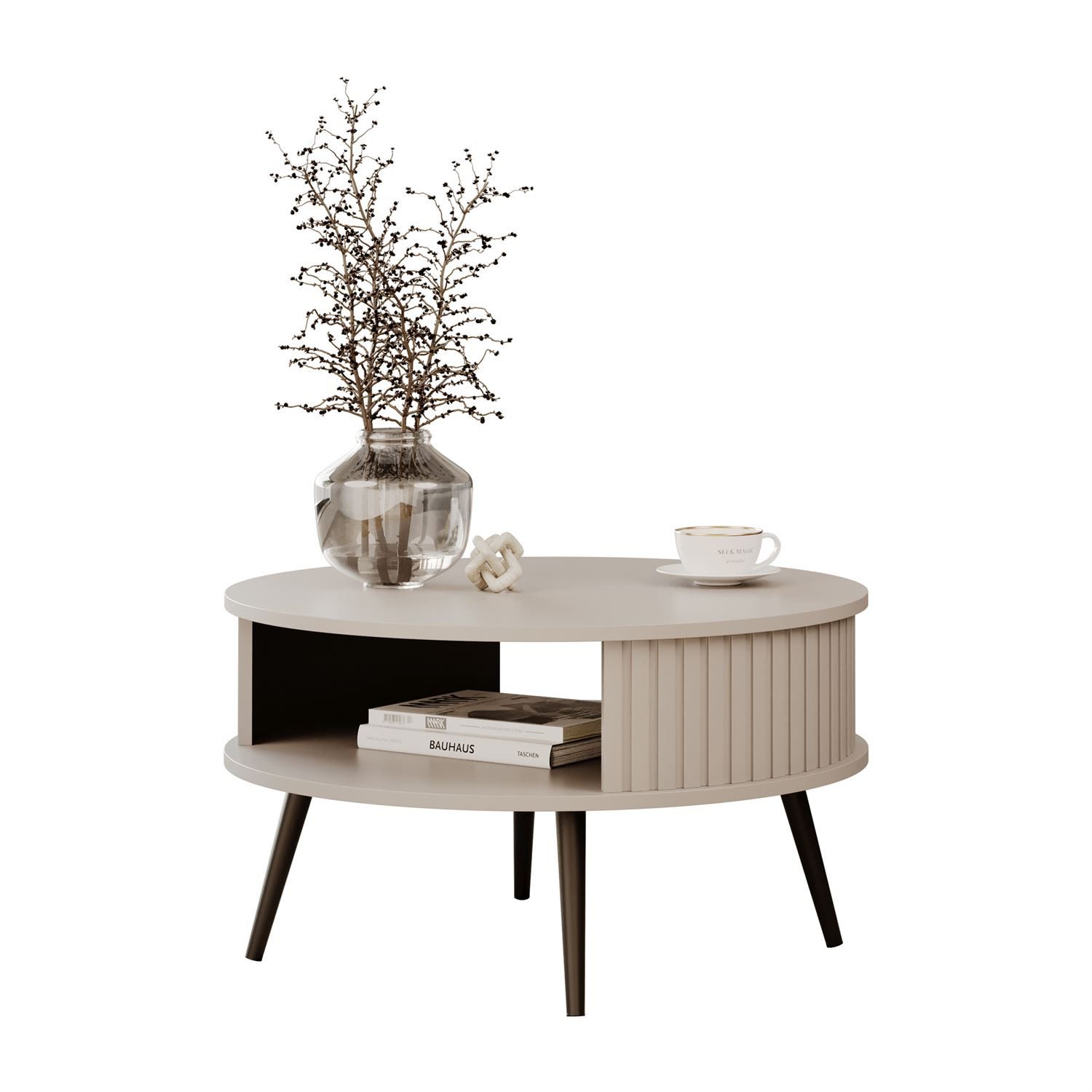 Lookway Couchtisch IVY Runder Sofatisch mit Ablage (1 Tisch), Durchmesser: günstig online kaufen