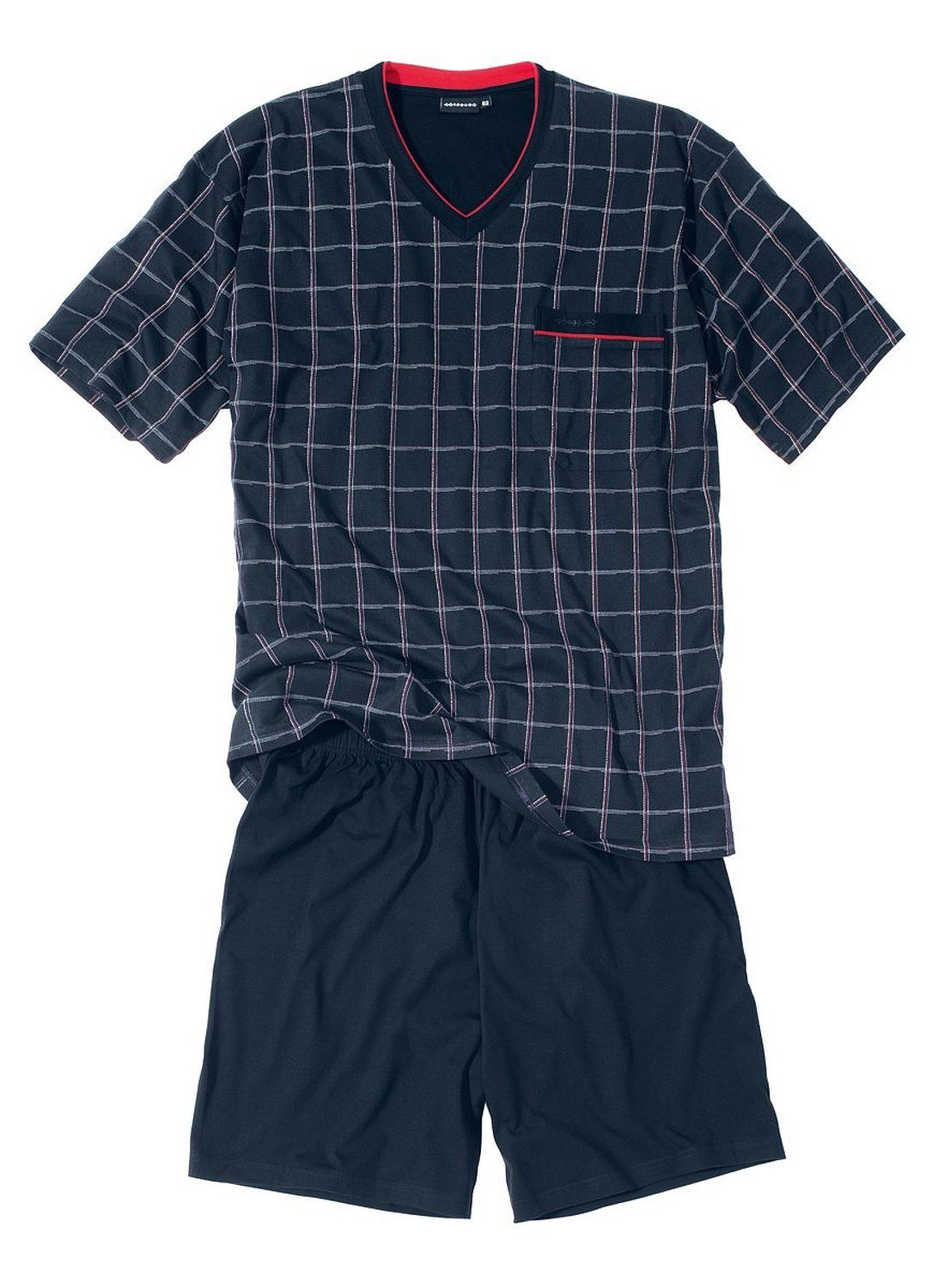 GÖTZBURG Pyjama Herren-Shorty Single-Jersey Karo günstig online kaufen