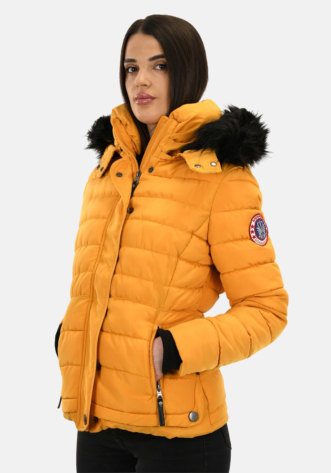 Navahoo Steppjacke Chloe hochwertige Winterjacke mit abnehmbarer Kapuze – Bild 3 von 5