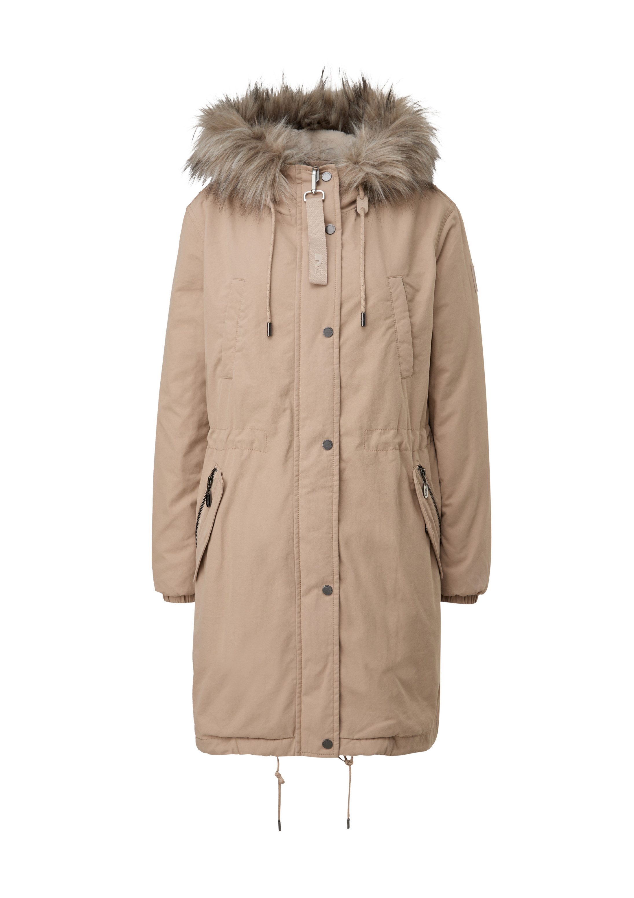comma Winterjacke Outdoor-Mantel Parka mit abnehmbarem Kunstfell