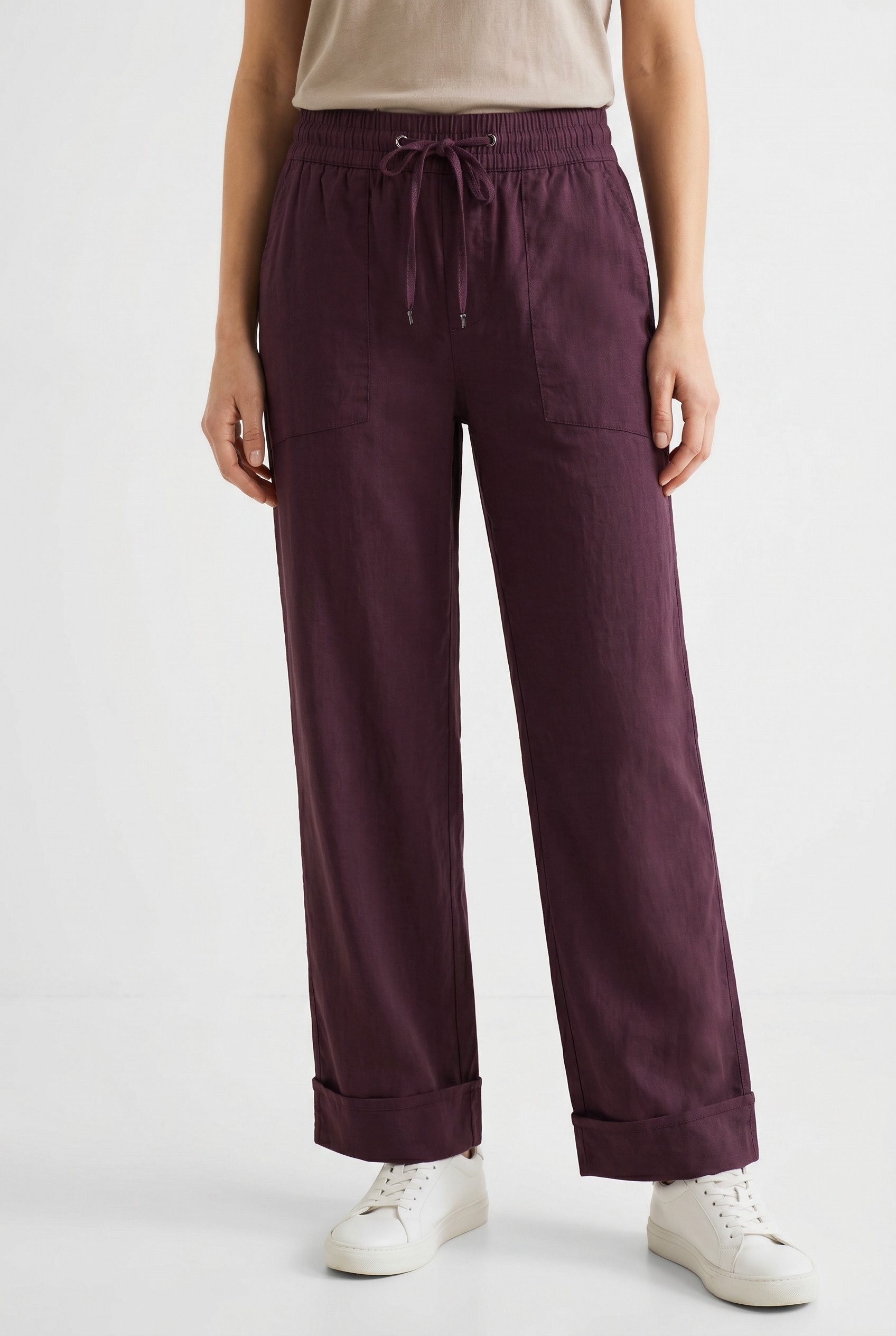 STREET ONE Stoffhose Style Amalia Sommerhose mit elastischem Bund und Tunnelzug