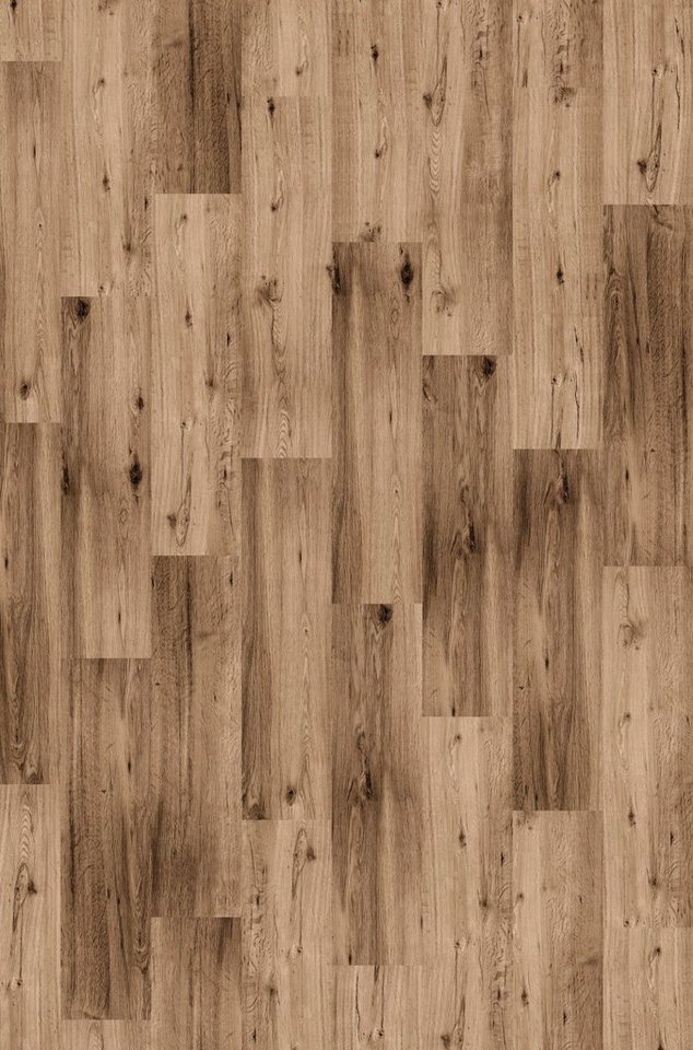 Teppichfliese Velour Holzoptik Eiche rustikal, Infloor, rechteckig, Höhe: 6  mm, 14 Stück, 4 m², 25 x 100 cm, selbsthaftend, für Stuhlrollen geeignet