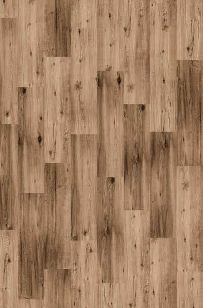 Teppichfliese Velour Holzoptik Eiche rustikal, Infloor, rechteckig, Höhe: 6 mm, 14 Stück, 4 m², 25 x 100 cm, selbsthaftend, für Stuhlrollen geeignet