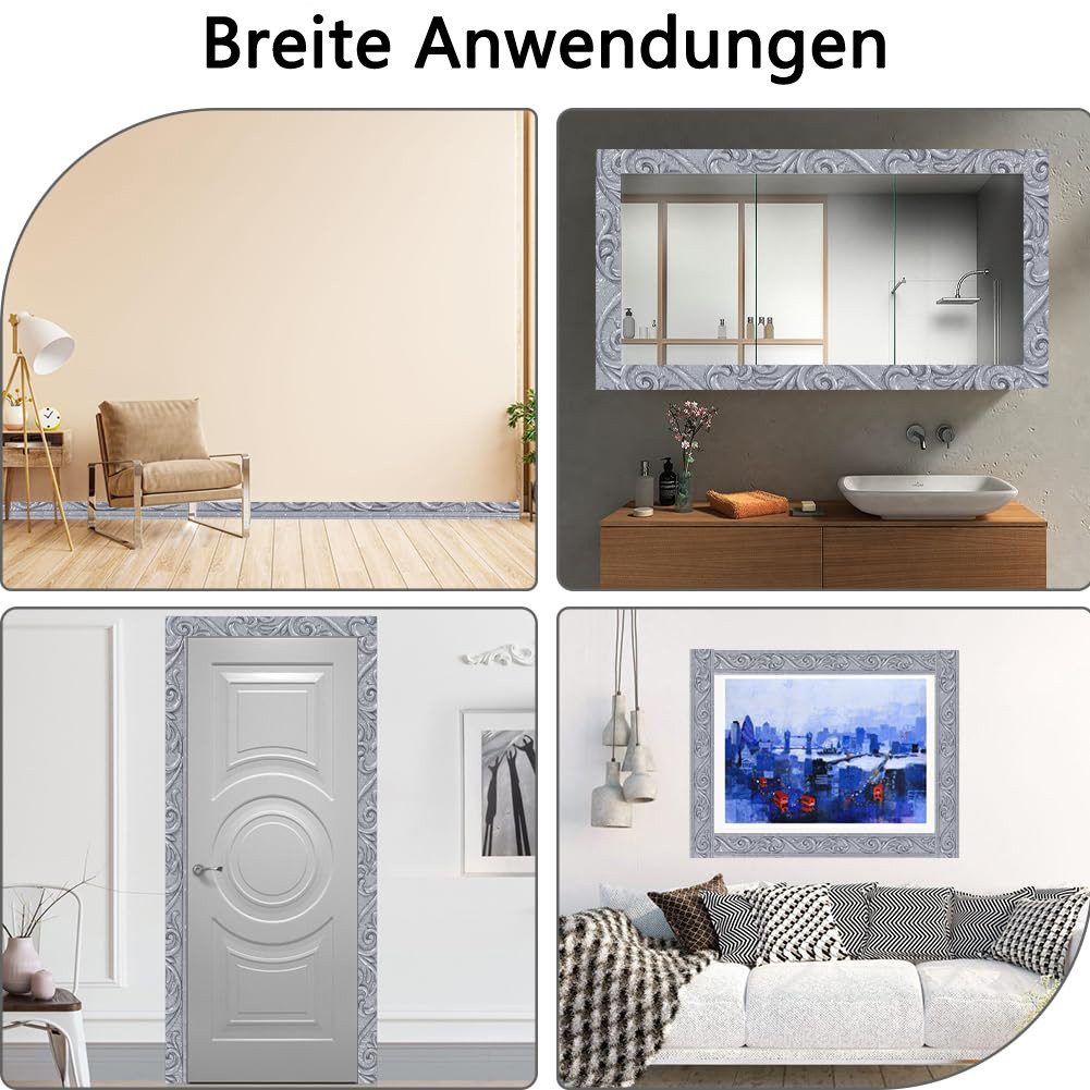 Coonoor Sockelleiste Selbstklebend Kantenschutz Leisten, Flexible Weichsockelleiste, 1-St., für Türen, Fenster, Wände, Küche, Fliesen
