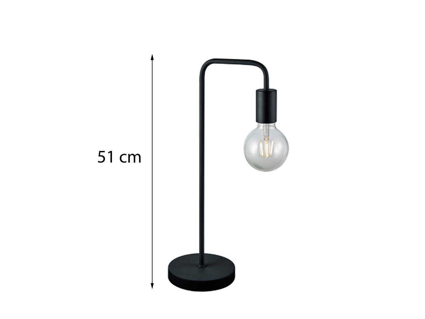 Warmweiß, LED Tischbeleuchtung meineWunschleuchte Schwarz 51cm ohne wechselbar, große Höhe außergewöhnlich Tischleuchte, Schirm, LED