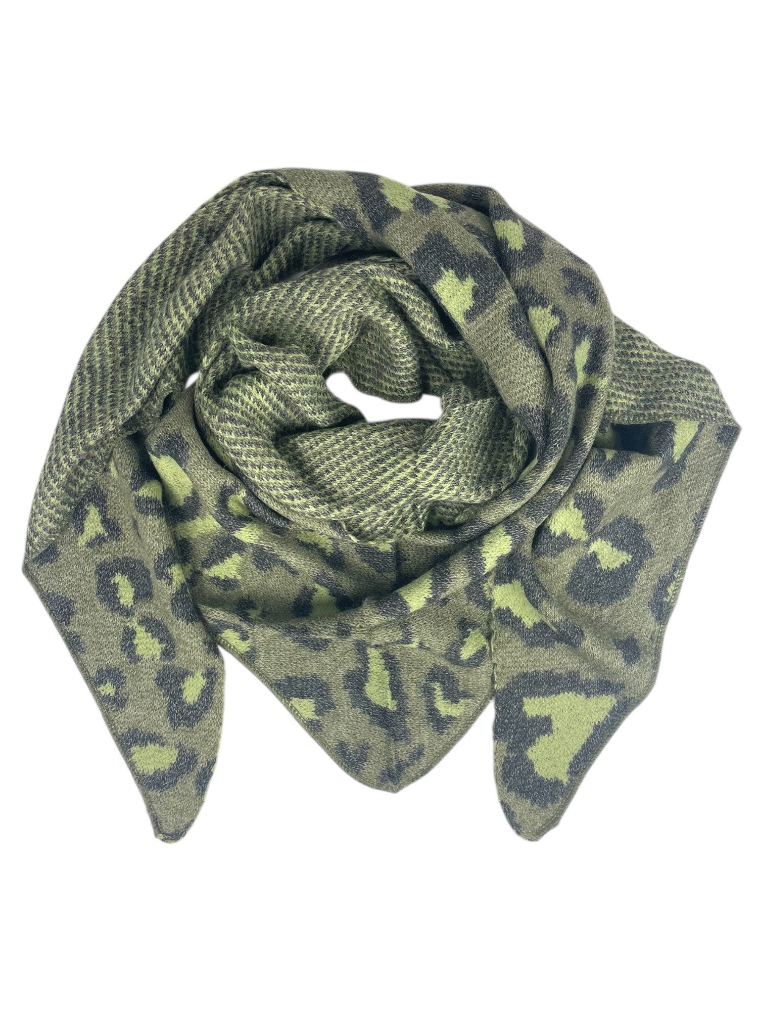 Taschen4life Modeschal Dreiecksschal SW175 Leopard & Herz Muster, Leo Print günstig online kaufen