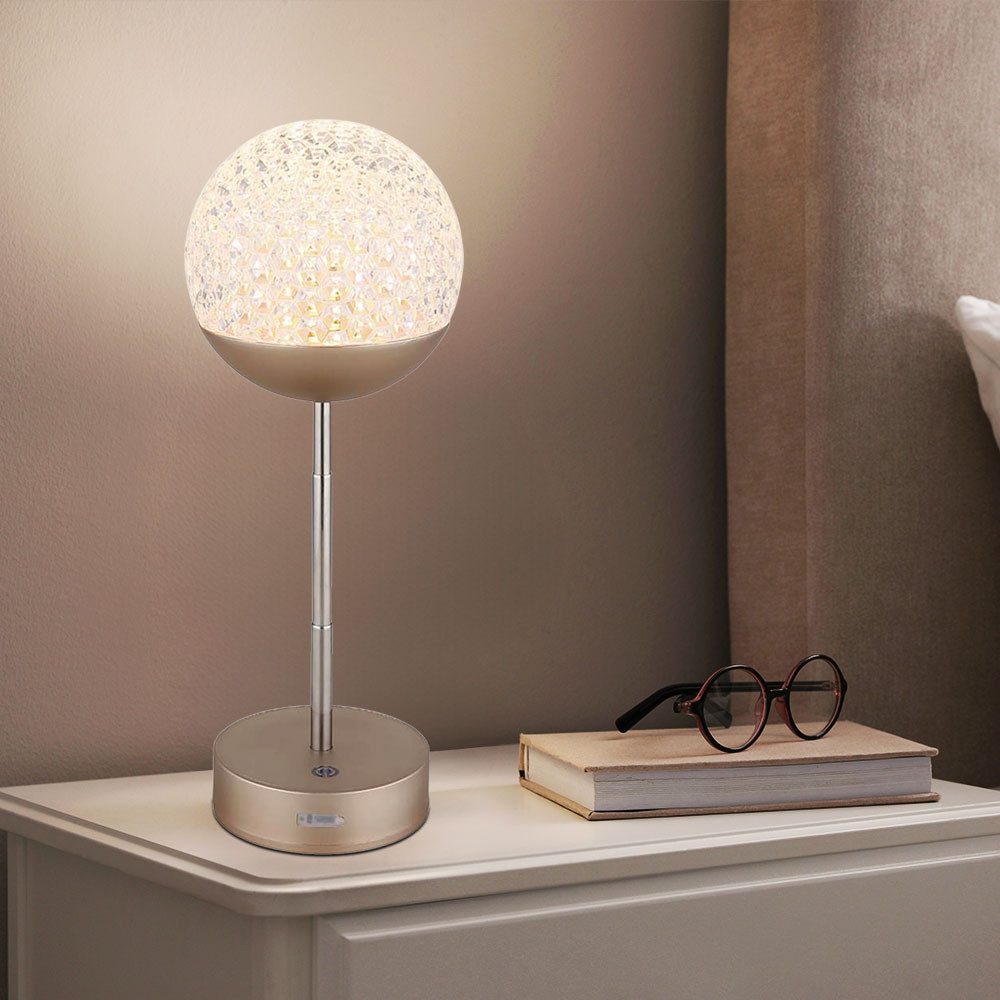 GLOBO LIGHTING LED Tischleuchte, Leuchtmittel inklusive, Warmweiß, Tischleuchte Beistelllampe Tischlampe LED Schlafzimmerlampe