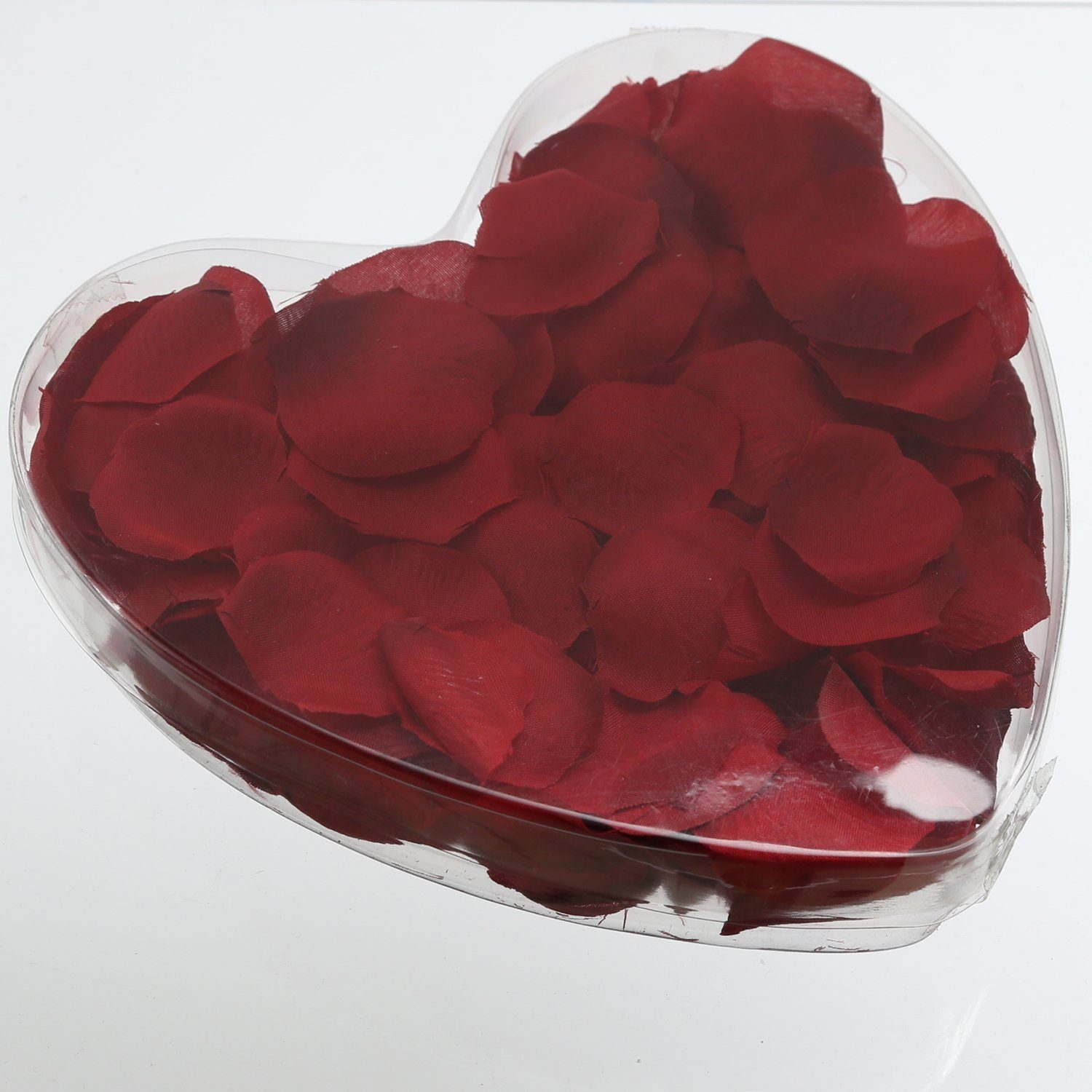 Kunstblume Rosenblätter Geschenkbox Rosenblüten Valentinstag Hochzeit Rose 150St., MARELIDA, Höhe 17.5 cm