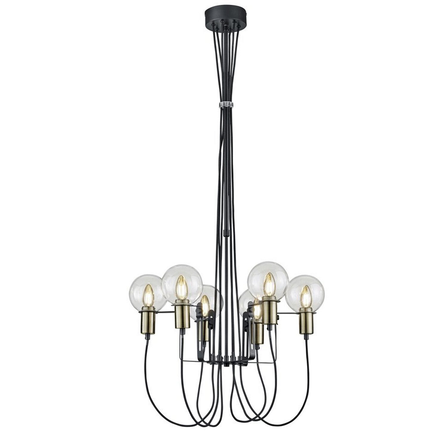 Home4Living LED Deckenleuchte Krone Deckenlampe modern 6xE14 Wohnzimmerlampe schwarz, ohne Leuchtmittel, Dekorativ