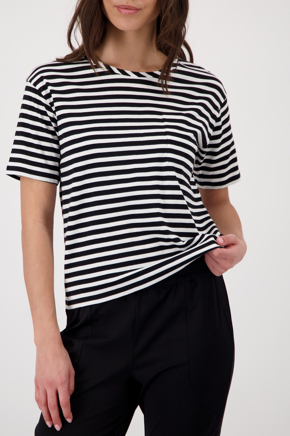 Monari Rundhalsshirt mit Streifen