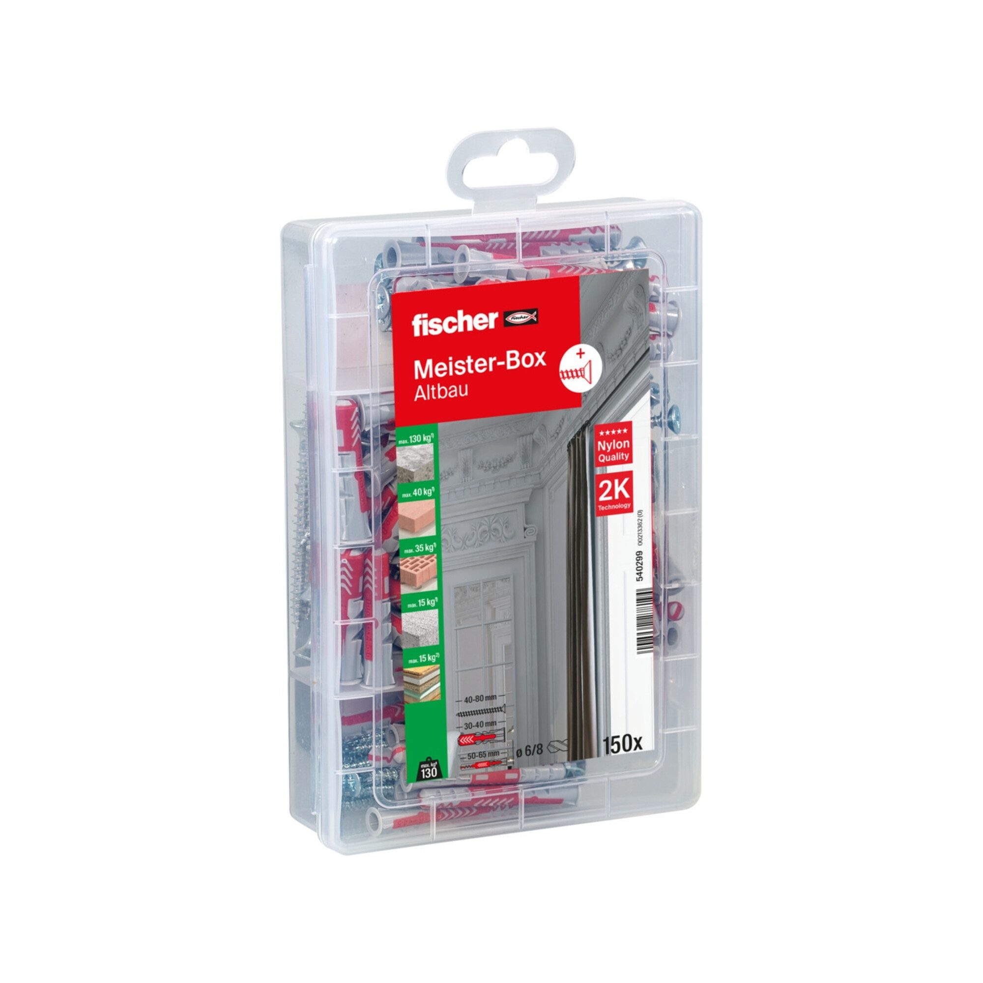 fischer Werkzeugset fischer Meister-Box Altbau + Schrauben (150 Teile)