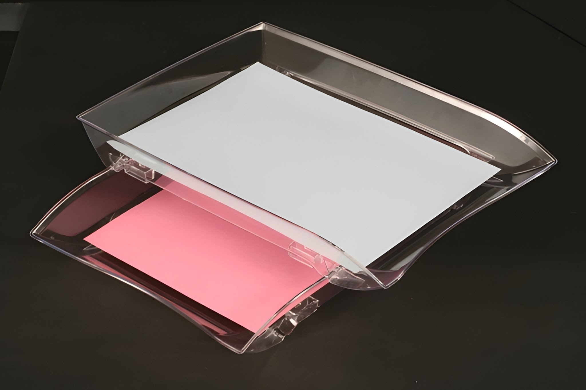 FOLDERSYS Briefablage FSY Briefkorb CRAZY-TRAY, A4, PS glasklar, 3er-Set