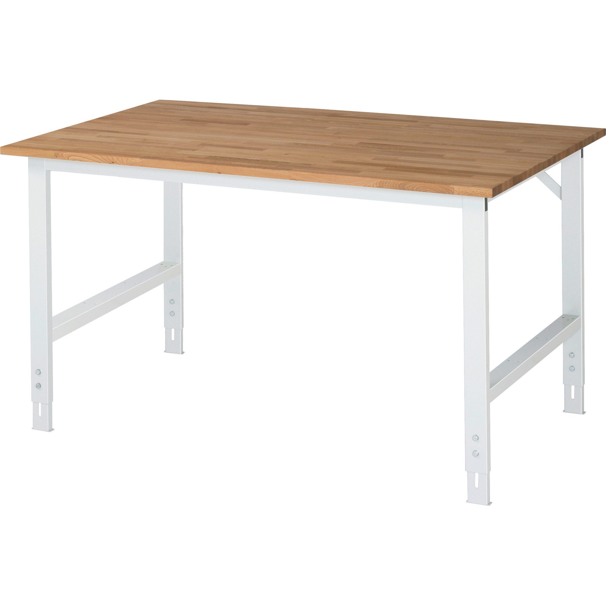 RAU Werkbank Arbeitstisch 1500x1000x760-1080 B-Platte 25mm lichtgrau