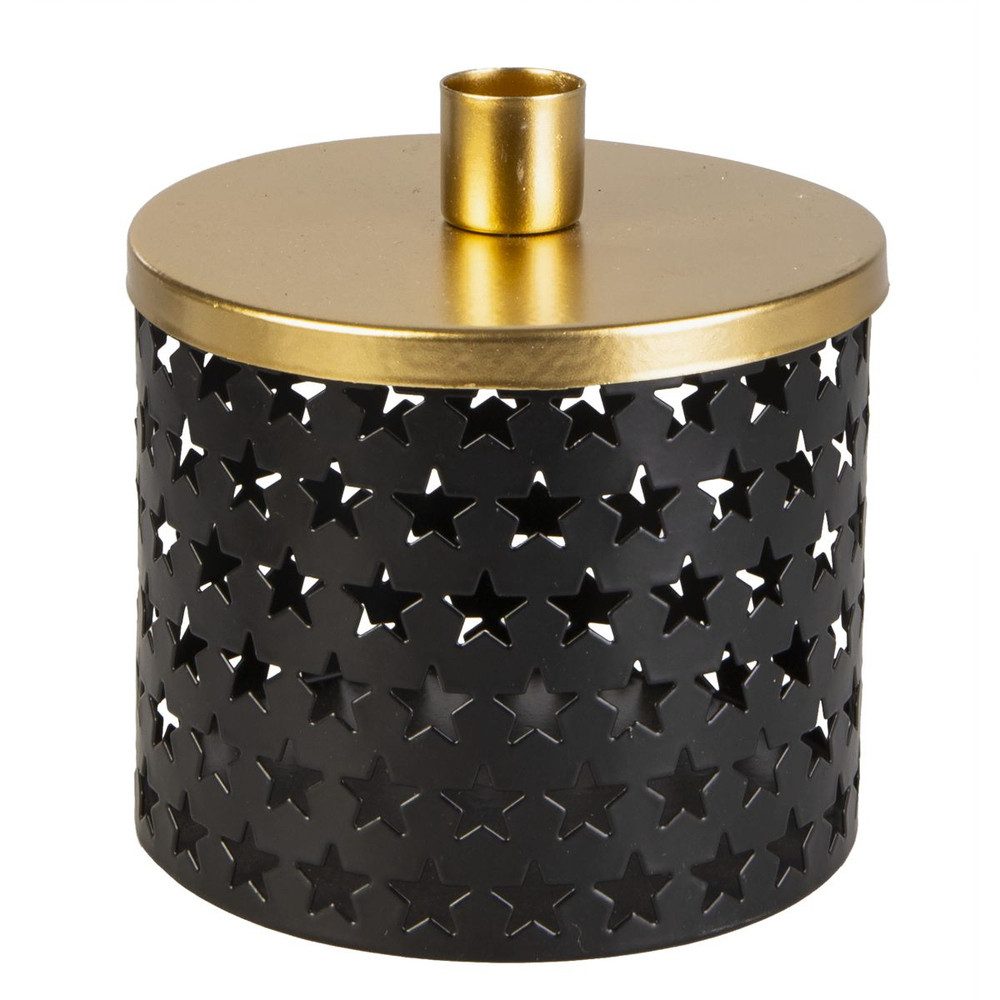 MICA Dekolicht Dose mit Kerzenhalter - ca. 12 x 13 cm