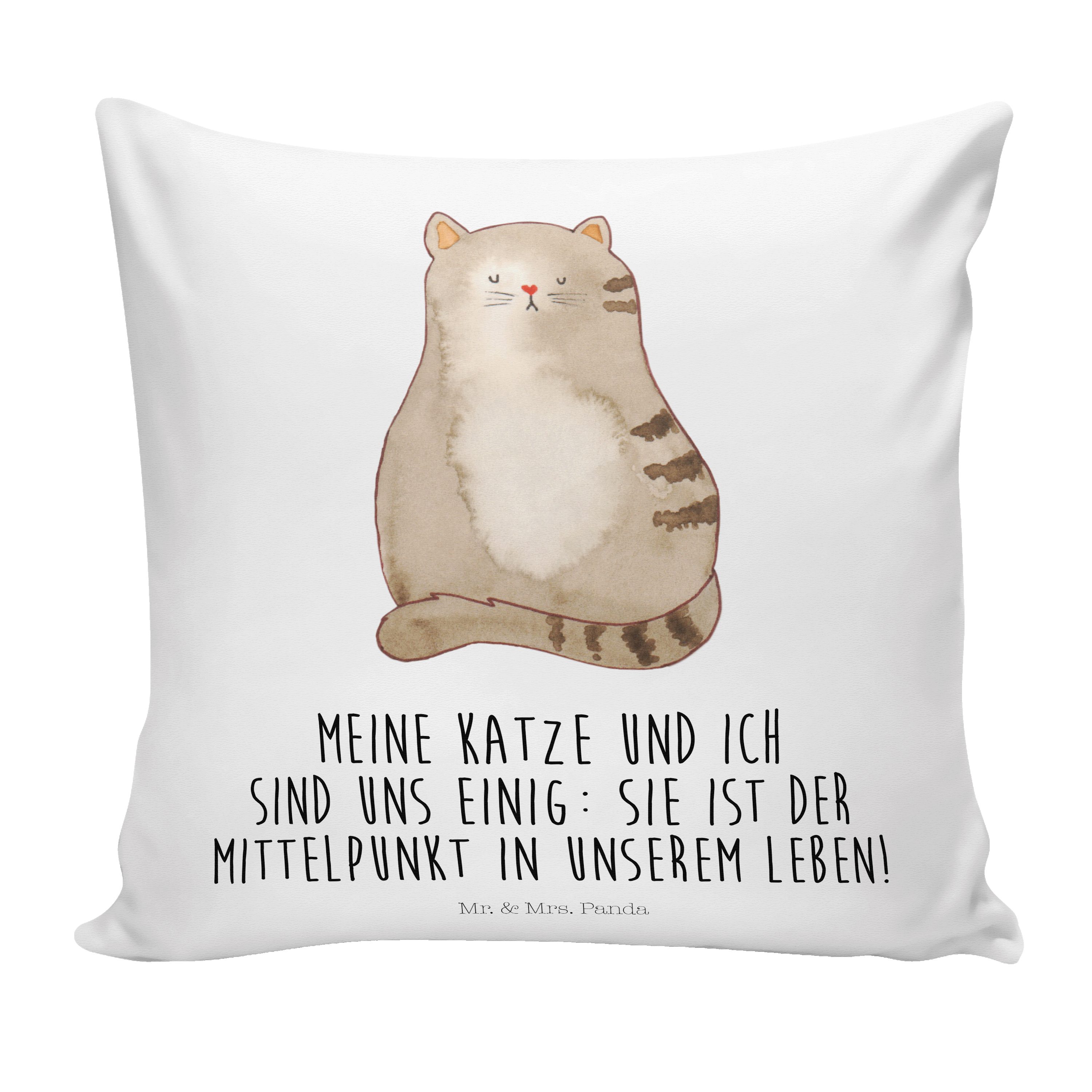 Mr. & Mrs. Panda Dekokissen »Katze sitzend Weiß Katzenliebhaber