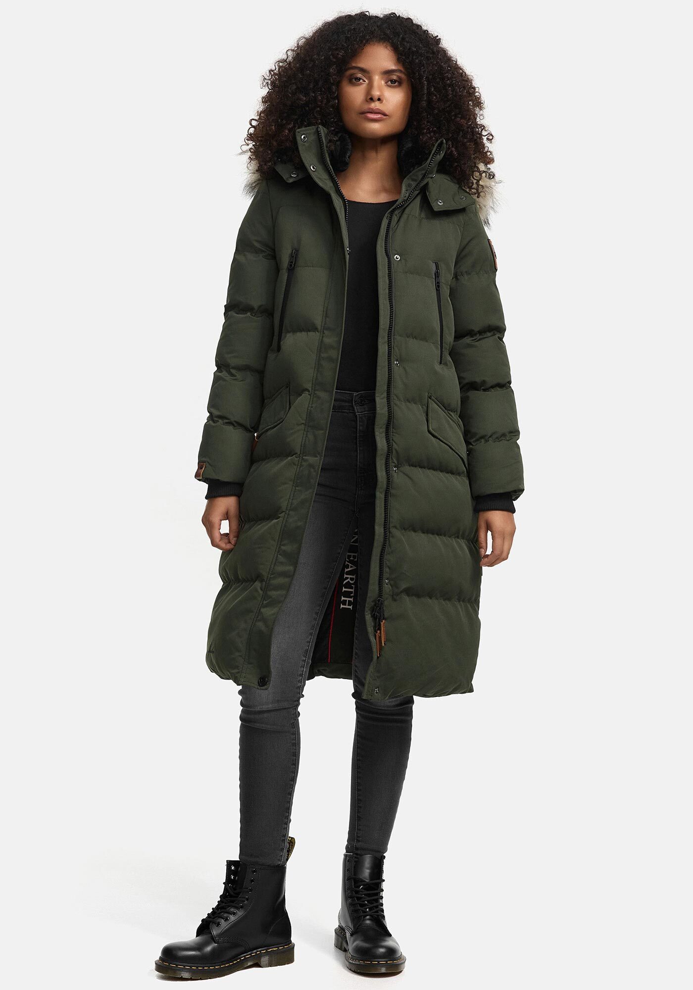 Marikoo Parka Schneesternchen langer Parka mit abnehmbarer Kapuze