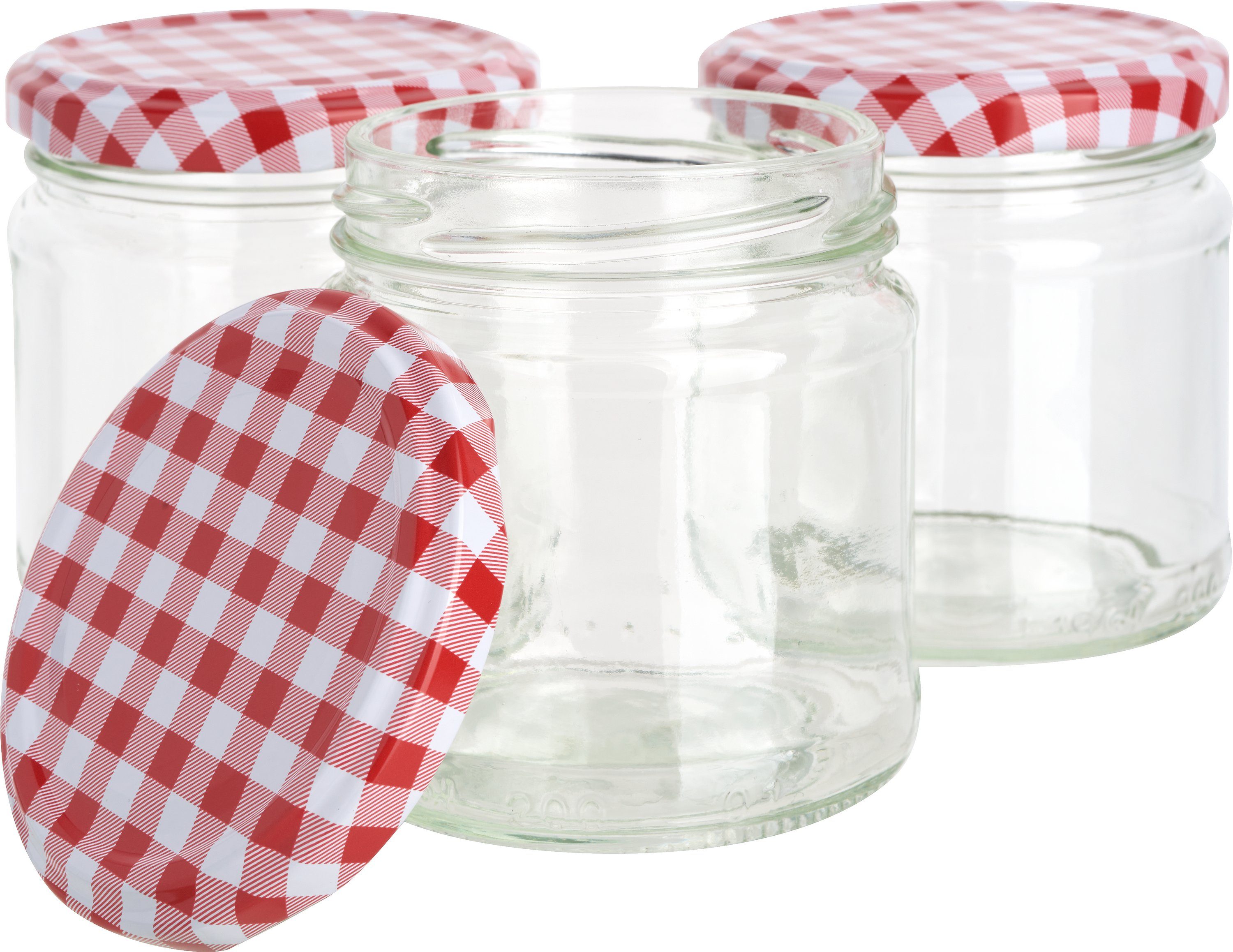 VBS Einmachglas Schraubgläser mit Deckel, GlasBlech, 7,6 cm x 7 cm x 7 cm, Einweckglas, Sturzglas