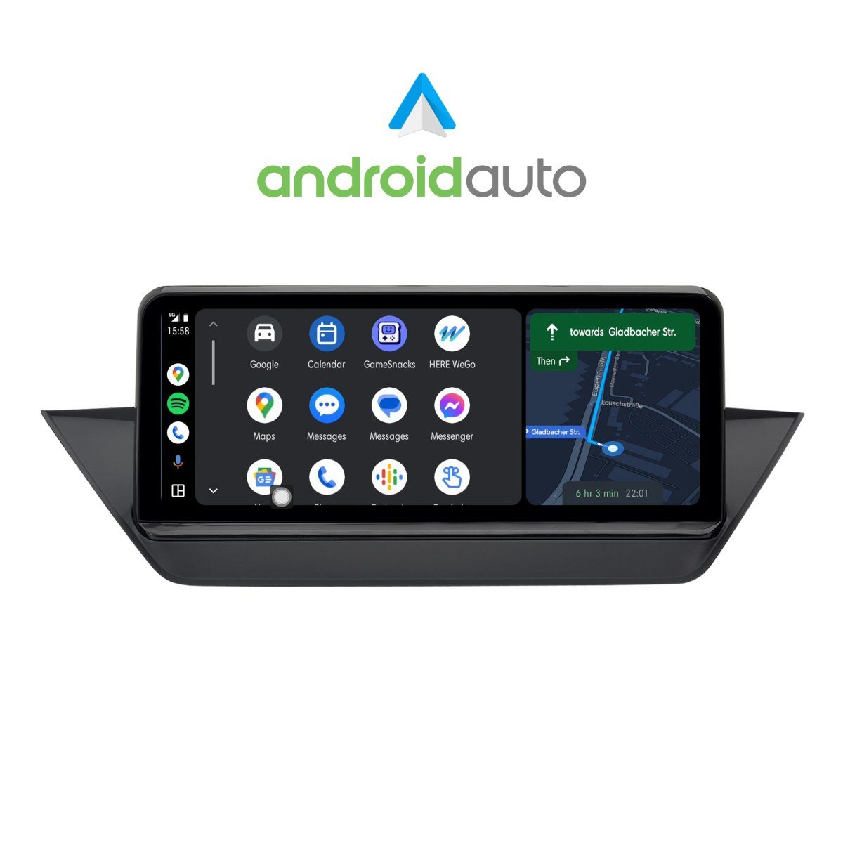 GABITECH 10.2" Touchscreen Android Autoradio GPS Carplay für BMW X1 E84 CIC Autoradio (FM / AM-Radio, RDS, DAB+ Optional, Kabellos Apple Carplay und Android Auto, Sprachsteuerung)