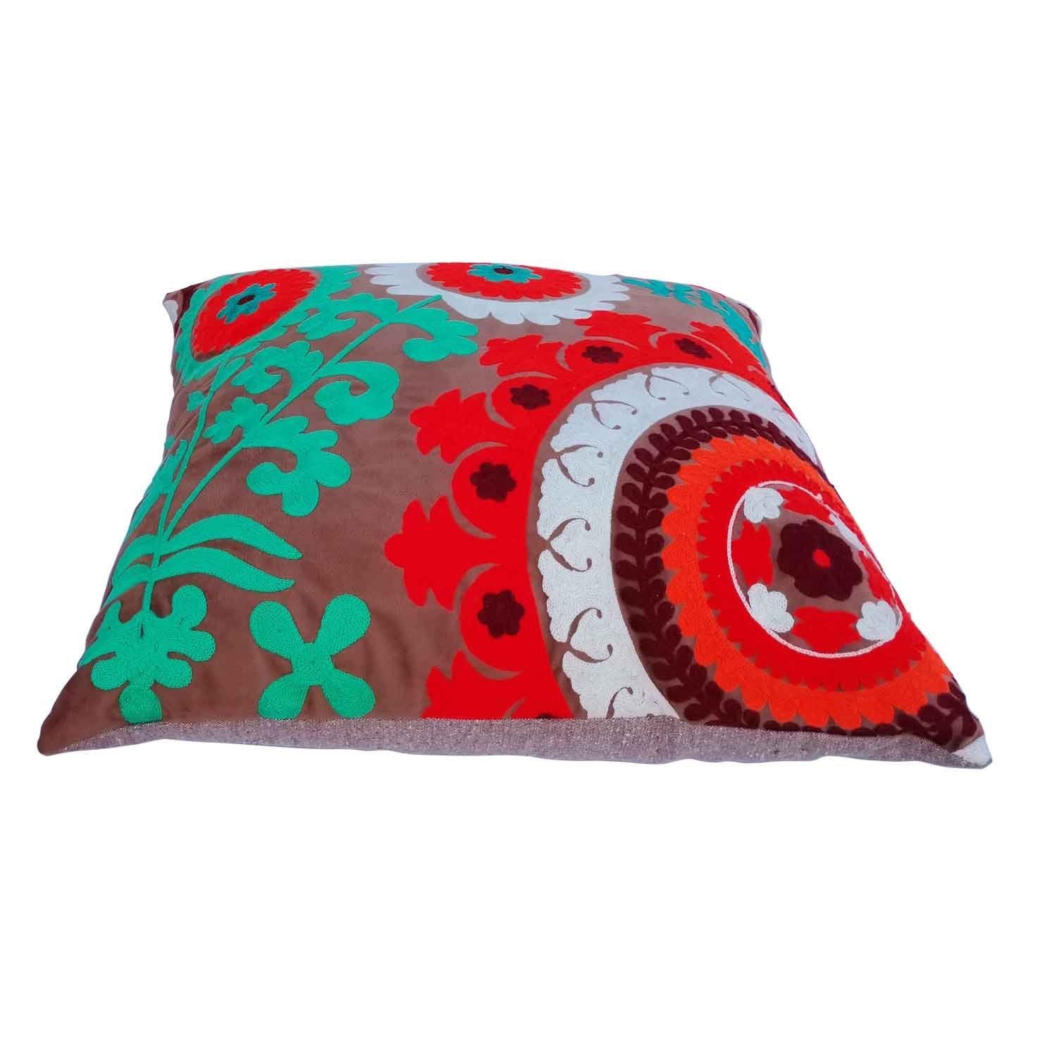 Casa Moro Dekokissen Orientalisches Samtkissen Maya 40x40 cm mit Füllung, Mandala Kissen bestickt Couchkissen Boho Sofakissen